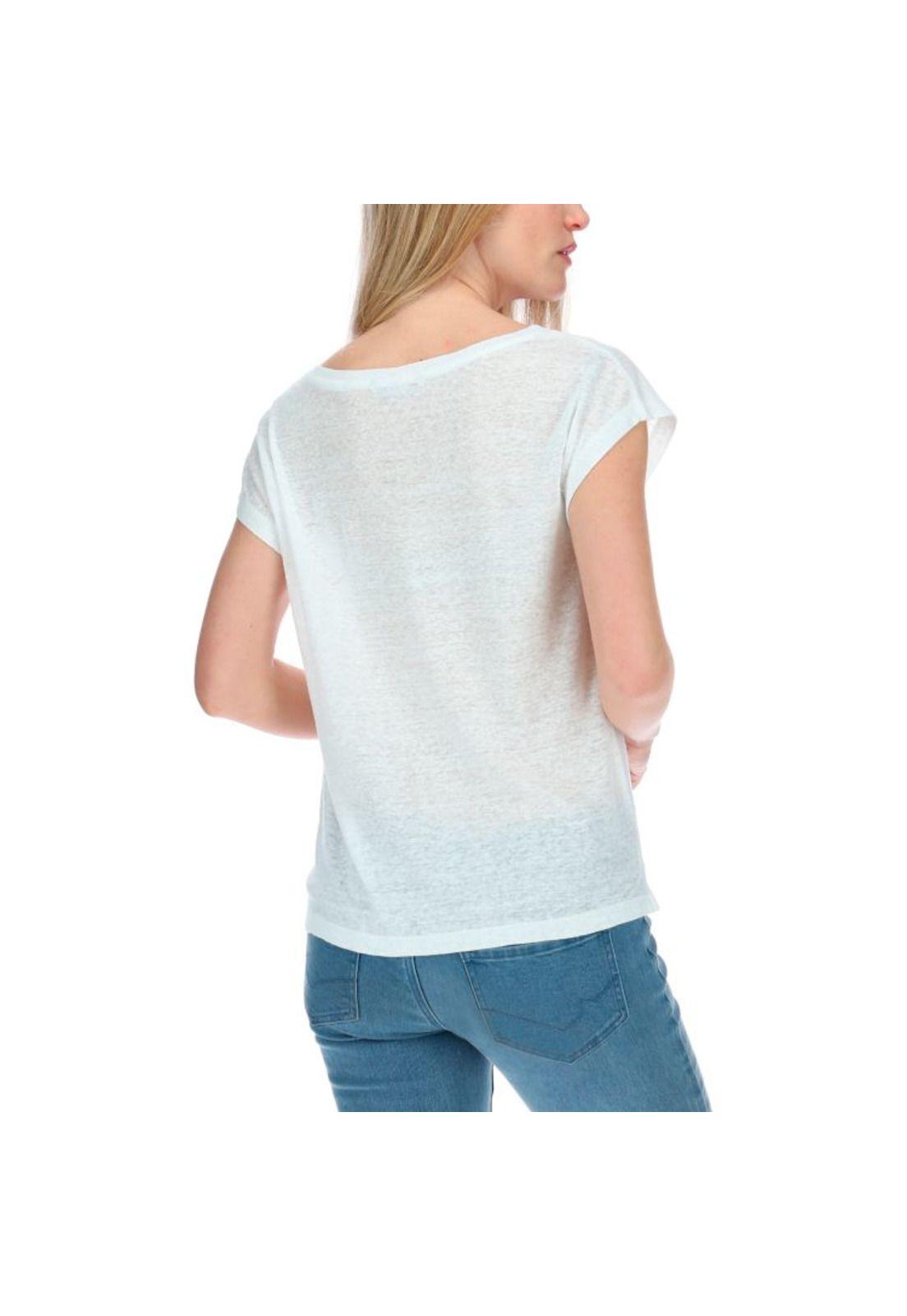 Polera Mc Mujer Linen S/S Knit Top Blanco-2