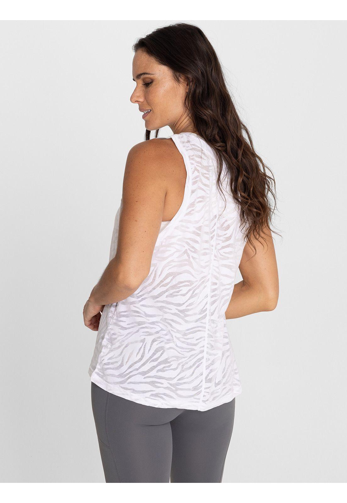 Polera deportiva Mujer Zebra Tank II Blanca-1
