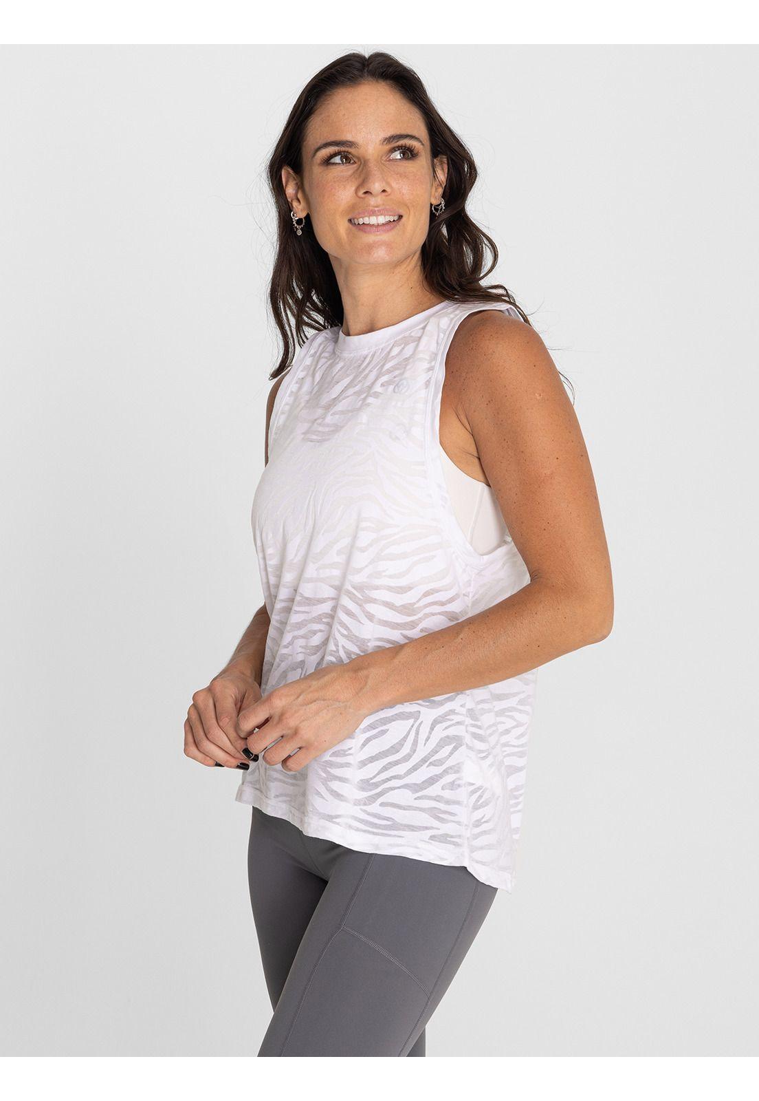 Polera deportiva Mujer Zebra Tank II Blanca-3