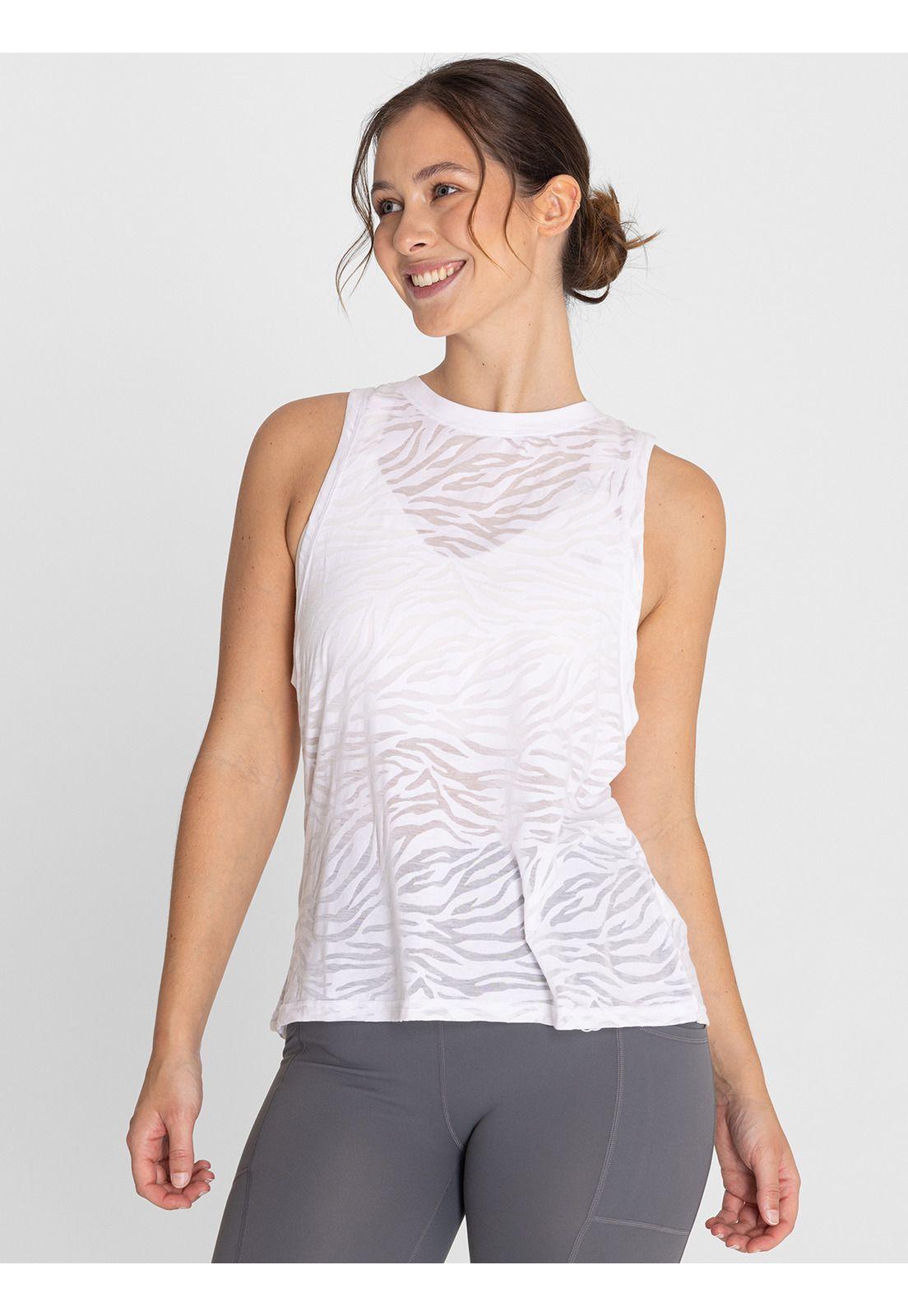 Polera deportiva Mujer Zebra Tank II Blanca-5