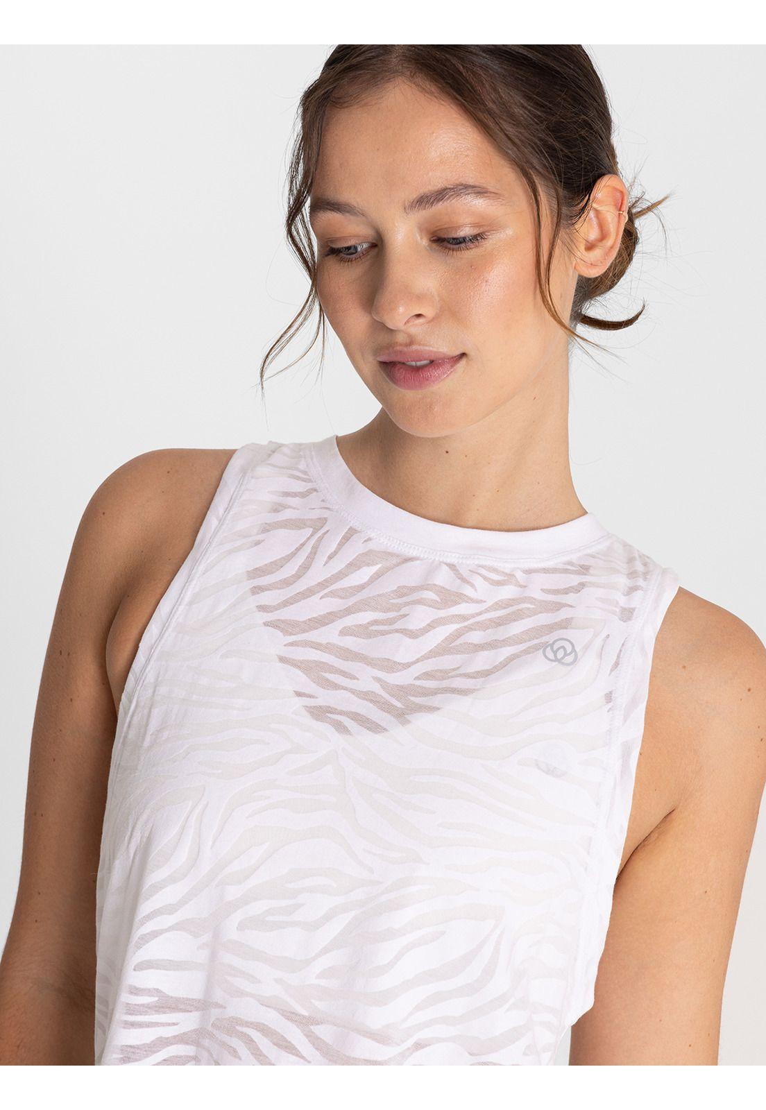 Polera deportiva Mujer Zebra Tank II Blanca-8