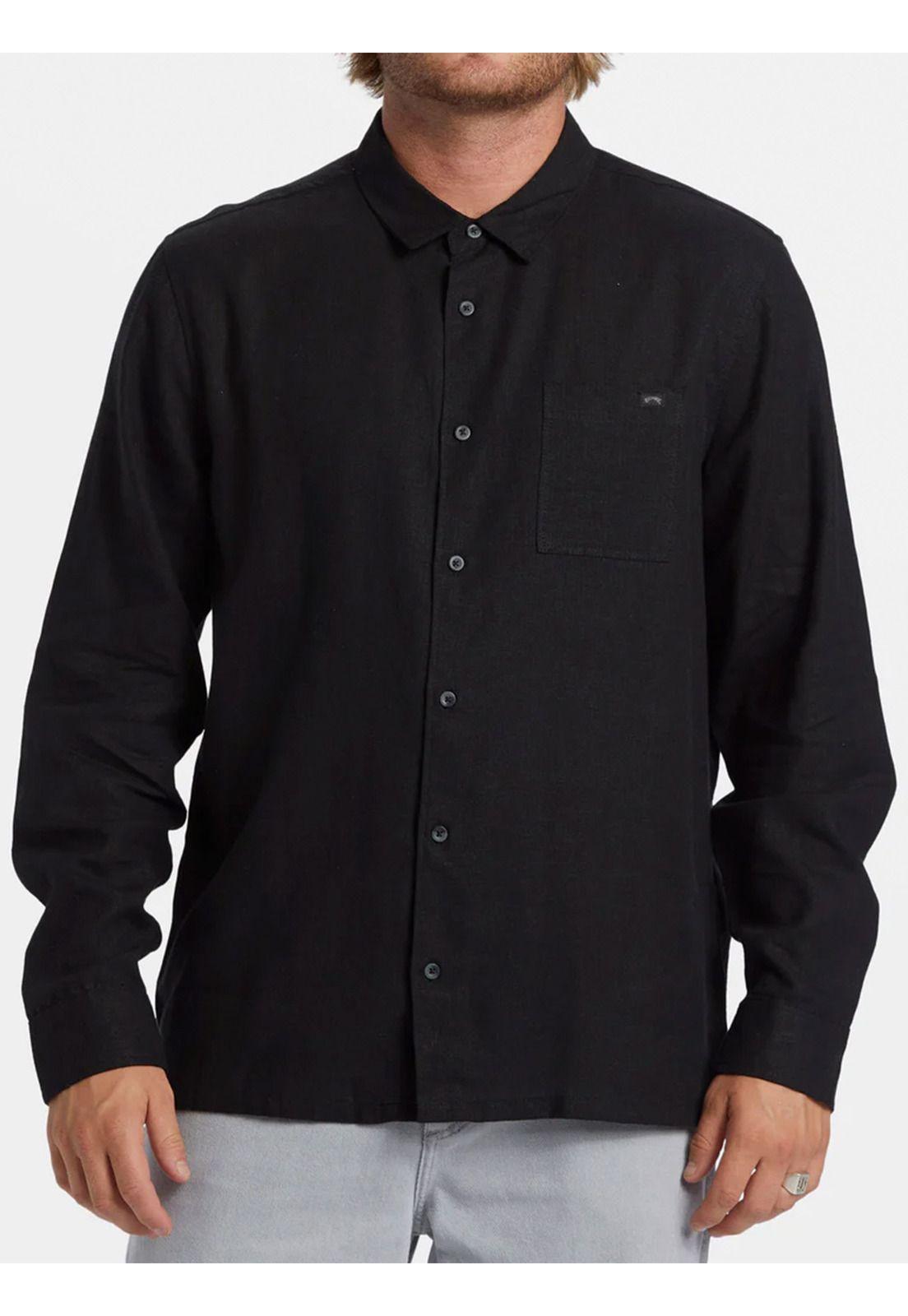 Camisa Manga Larga Hombre Ricardo Negra-0