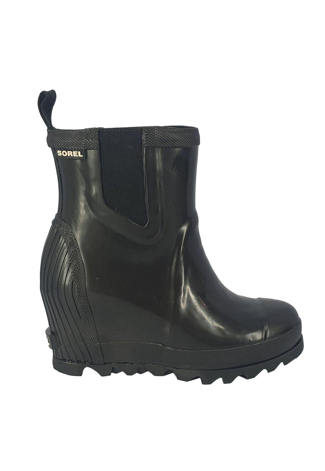 Bota Mujer Joan Rain Wedge Negro-0