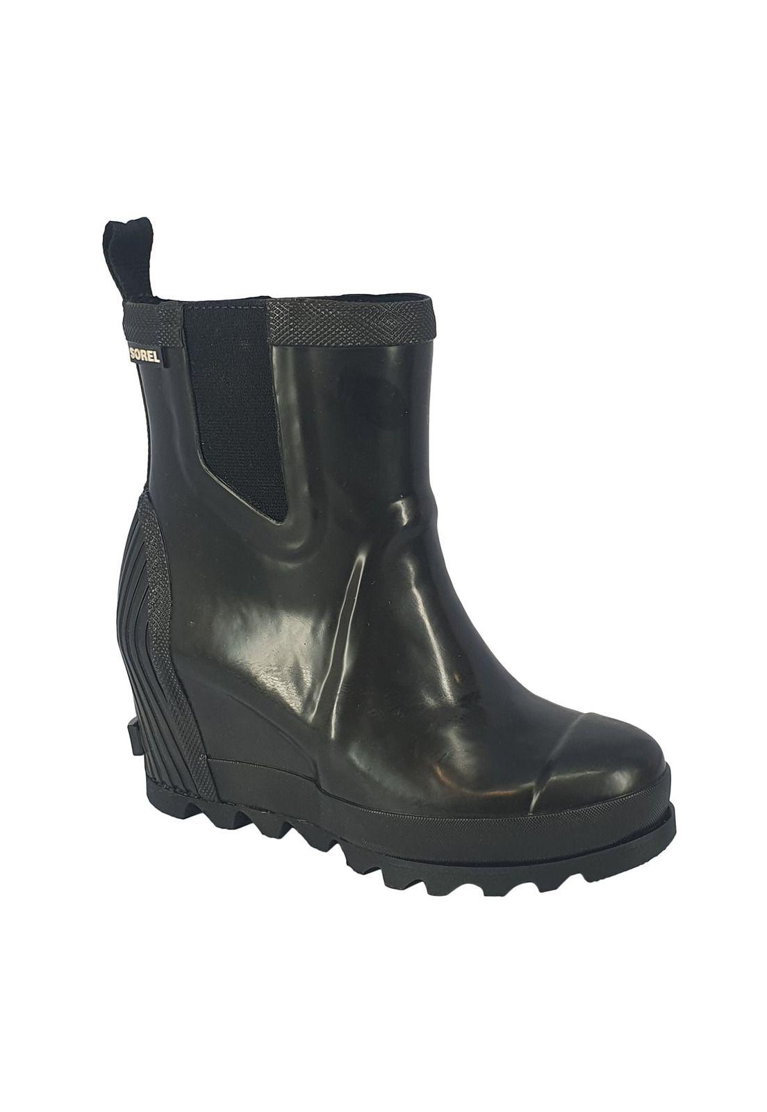 Bota Mujer Joan Rain Wedge Negro-1