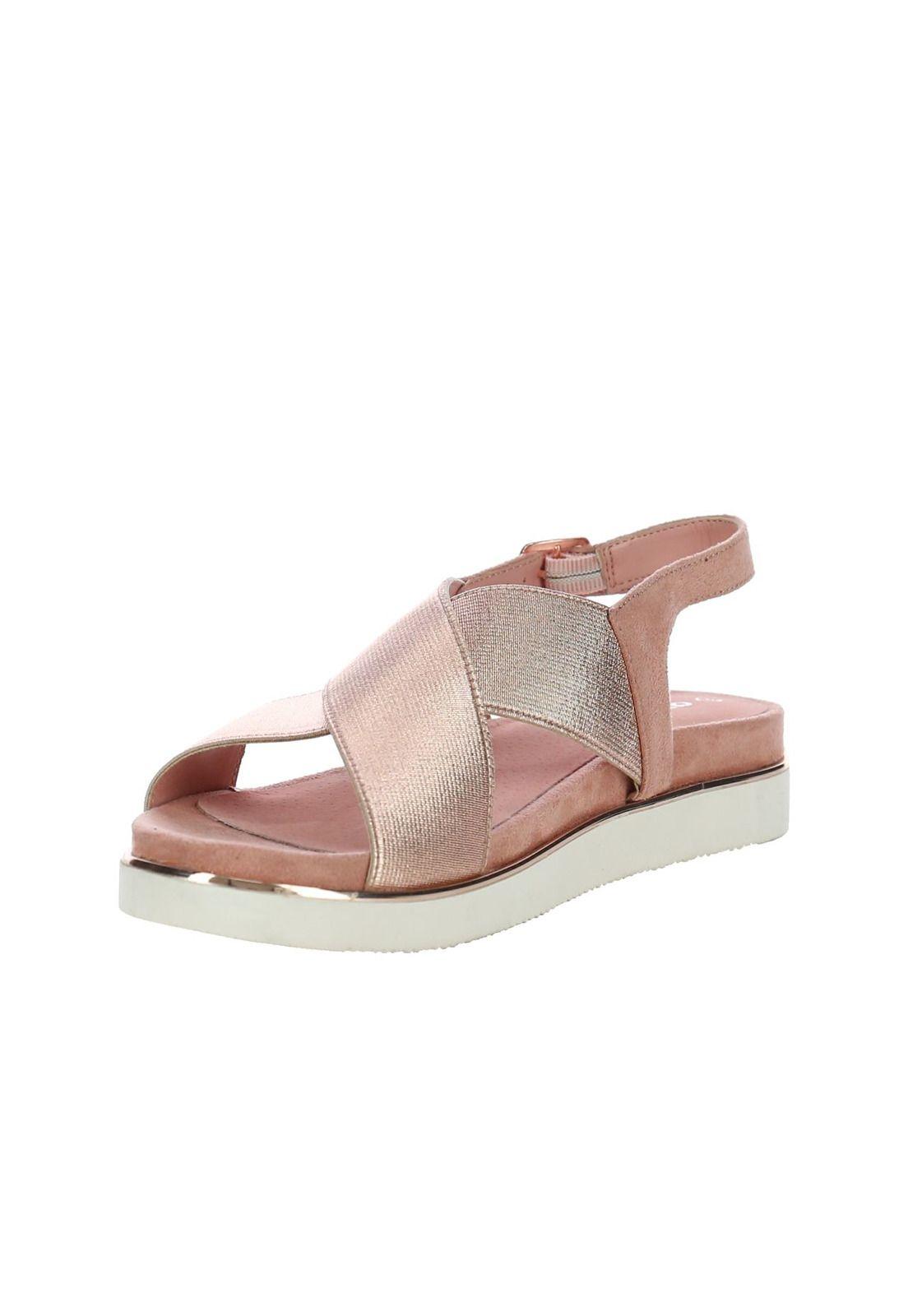 Sandalia Mujer Ranger Rosa Dorado-3