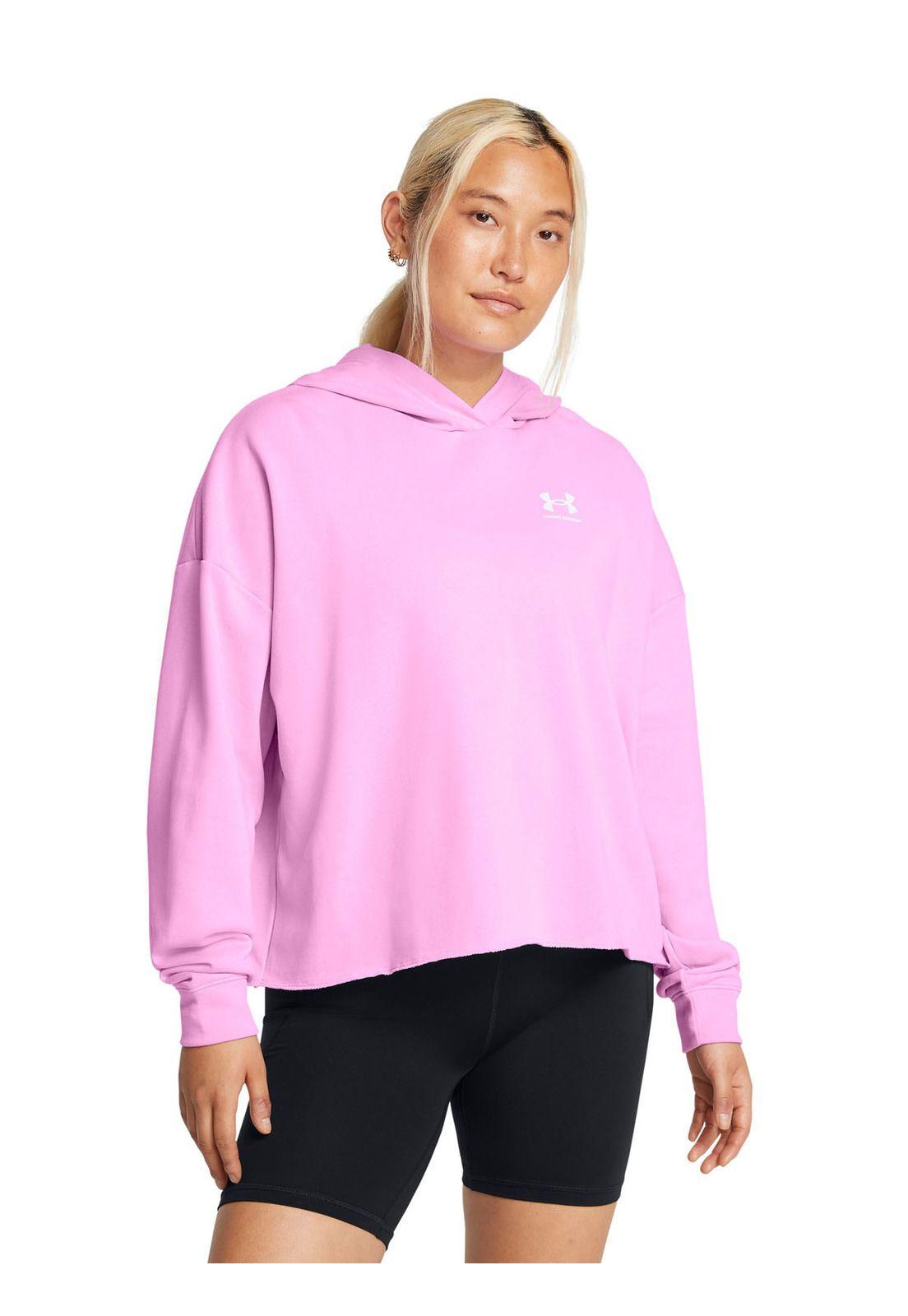 Polerón Oversize Rival Terry mujer Rosa-3