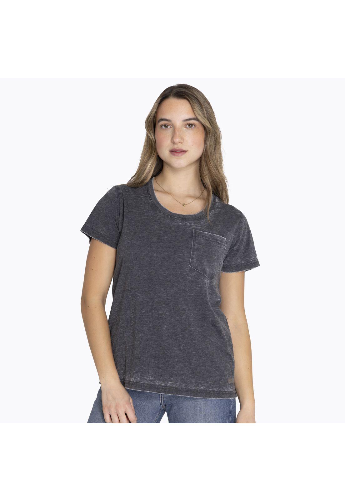 Polera M/C Tshirt Short Sleeve Gris Mujer-0