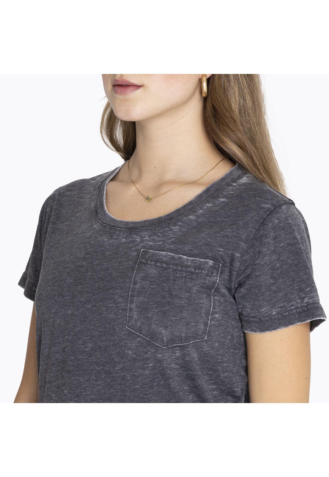 Polera M/C Tshirt Short Sleeve Gris Mujer-1