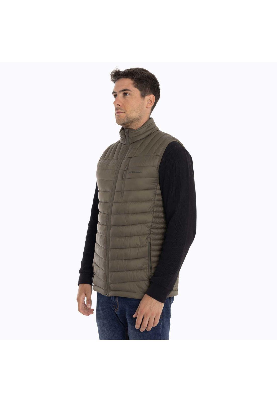 Parka Sin Mangas Hombre Full Zipper Café oscuro Merrell-0