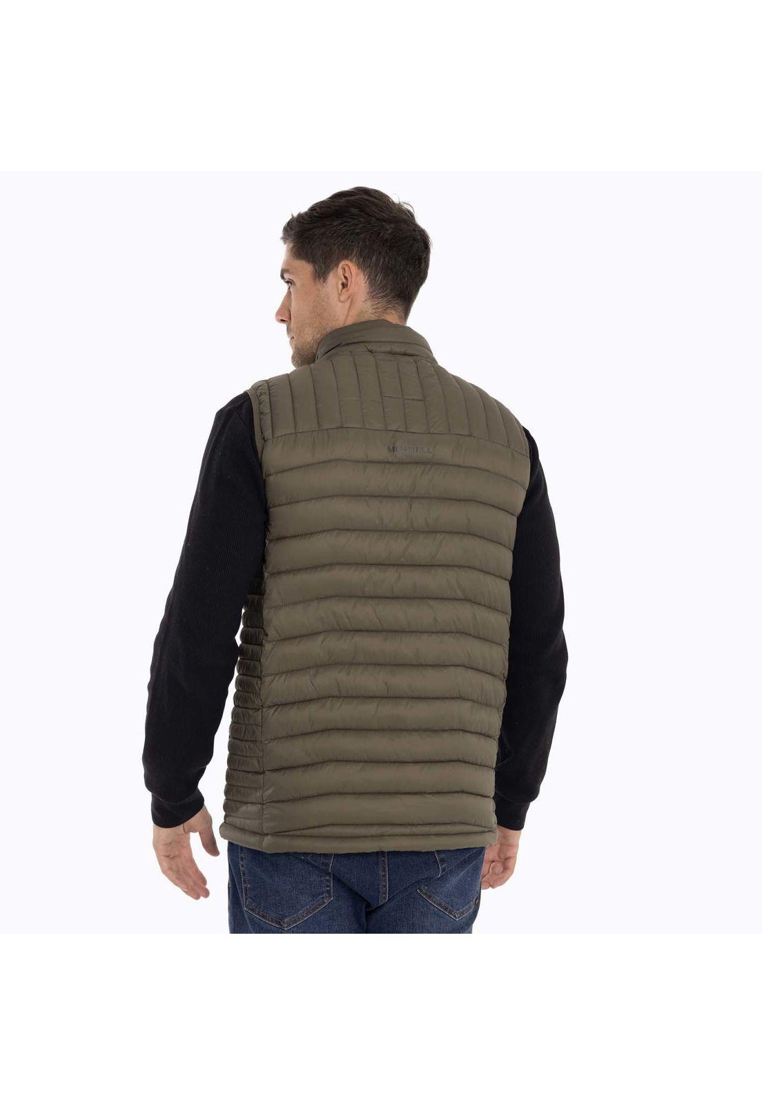Parka Sin Mangas Hombre Full Zipper Café oscuro Merrell-1