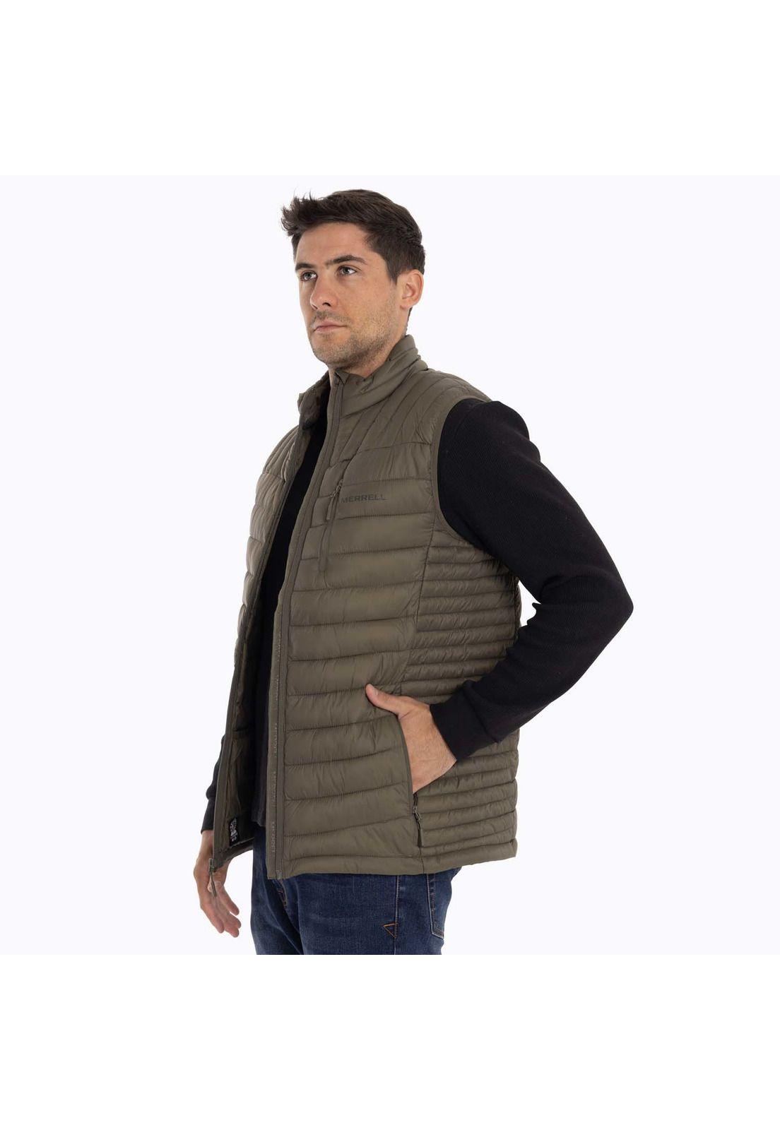 Parka Sin Mangas Hombre Full Zipper Café oscuro Merrell-3
