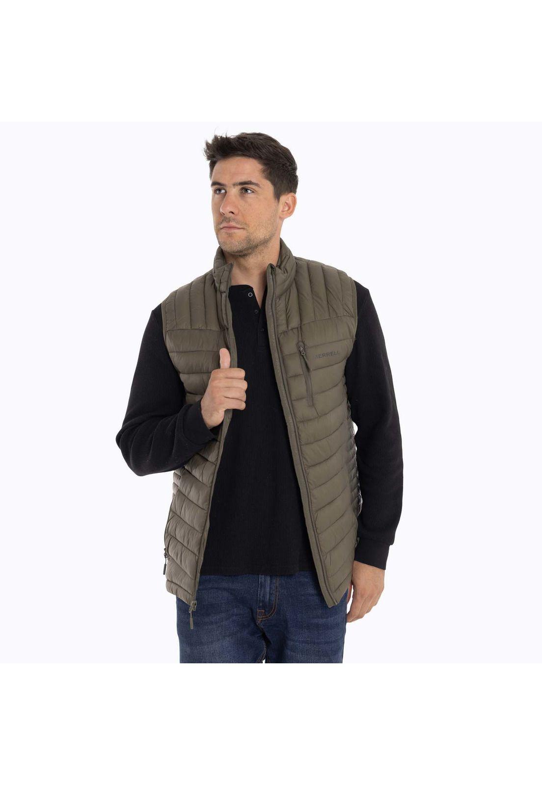 Parka Sin Mangas Hombre Full Zipper Café oscuro Merrell-4
