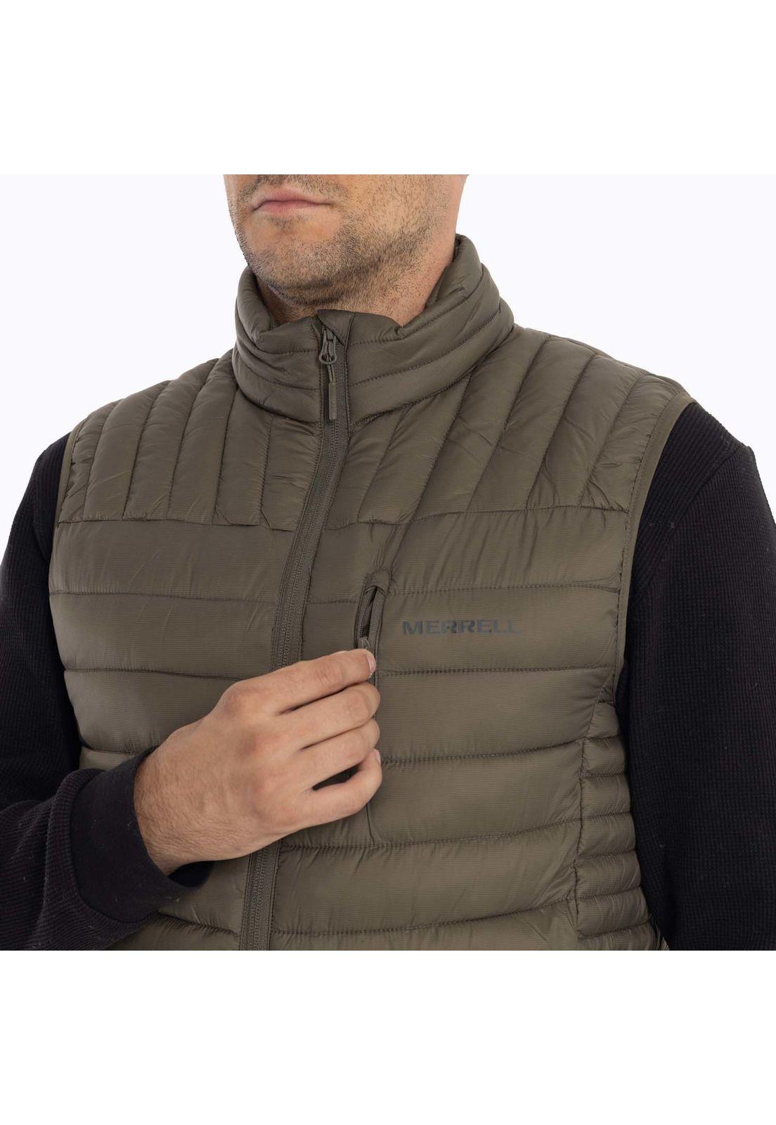 Parka Sin Mangas Hombre Full Zipper Café oscuro Merrell-5
