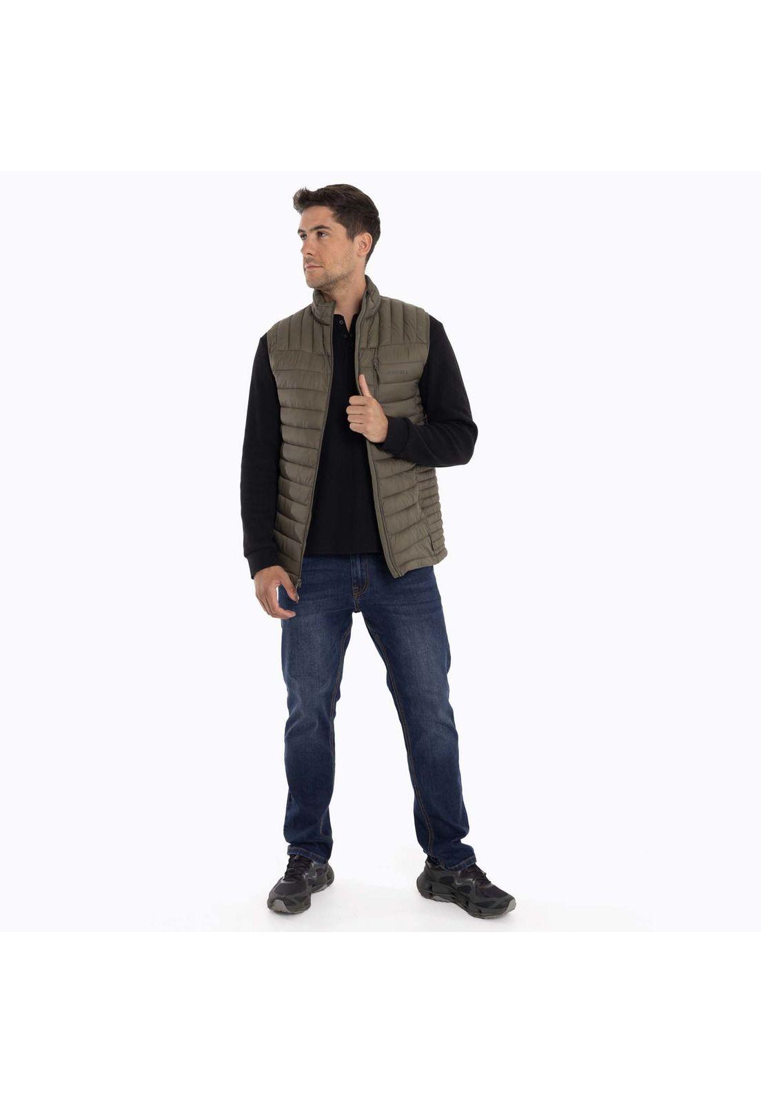 Parka Sin Mangas Hombre Full Zipper Café oscuro Merrell-9