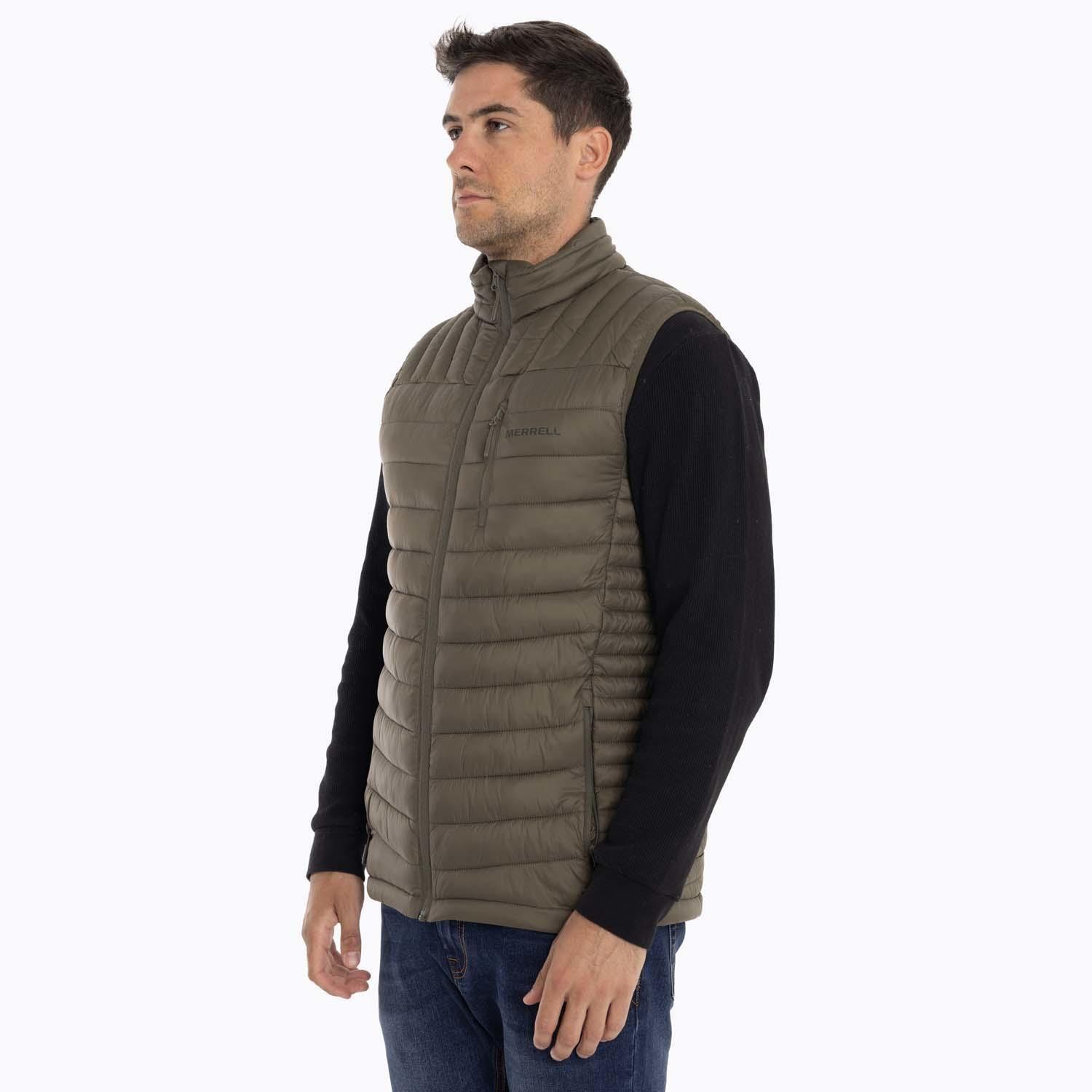 Parka Sin Mangas Hombre Full Zipper Café oscuro Merrell-0