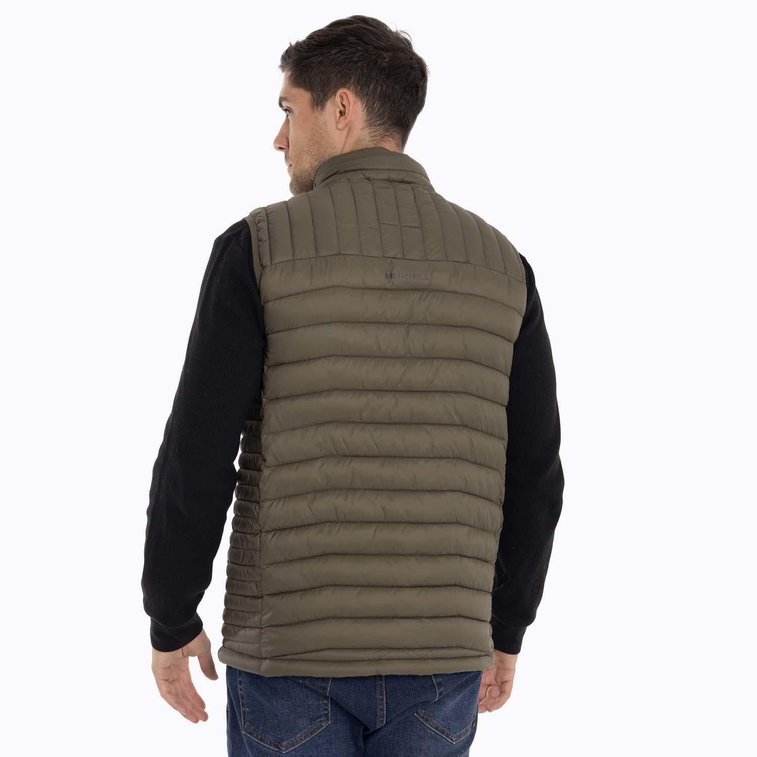 Parka Sin Mangas Hombre Full Zipper Café oscuro Merrell-1