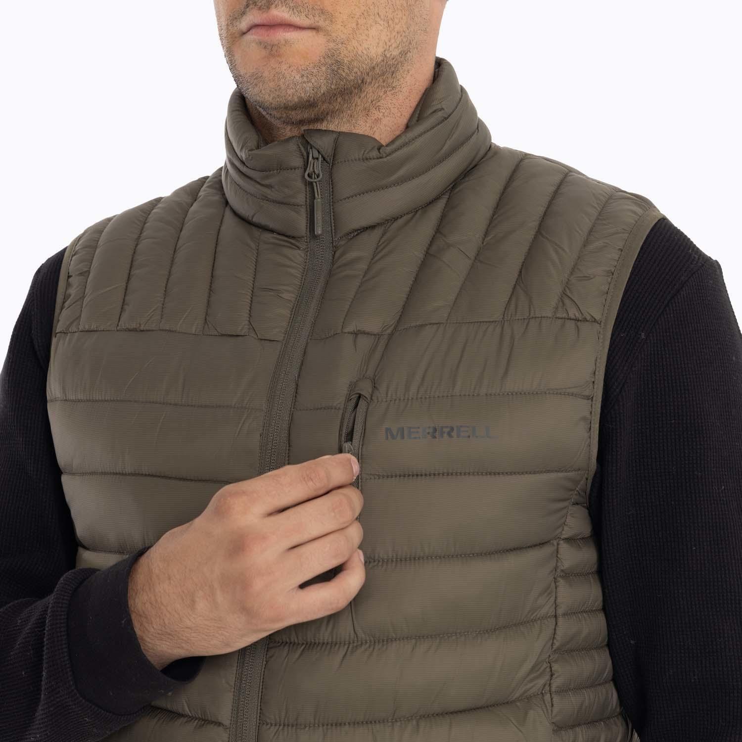 Parka Sin Mangas Hombre Full Zipper Café oscuro Merrell-5