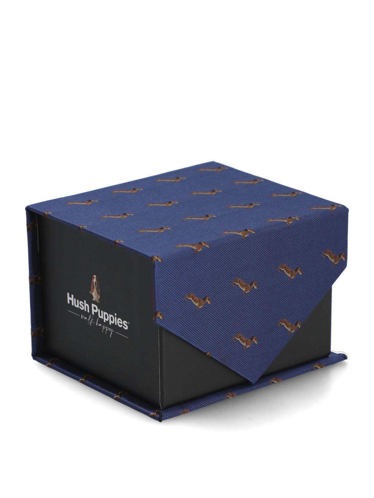 Corbata Seda Hombre Hp Tie Dachshund Azul-2