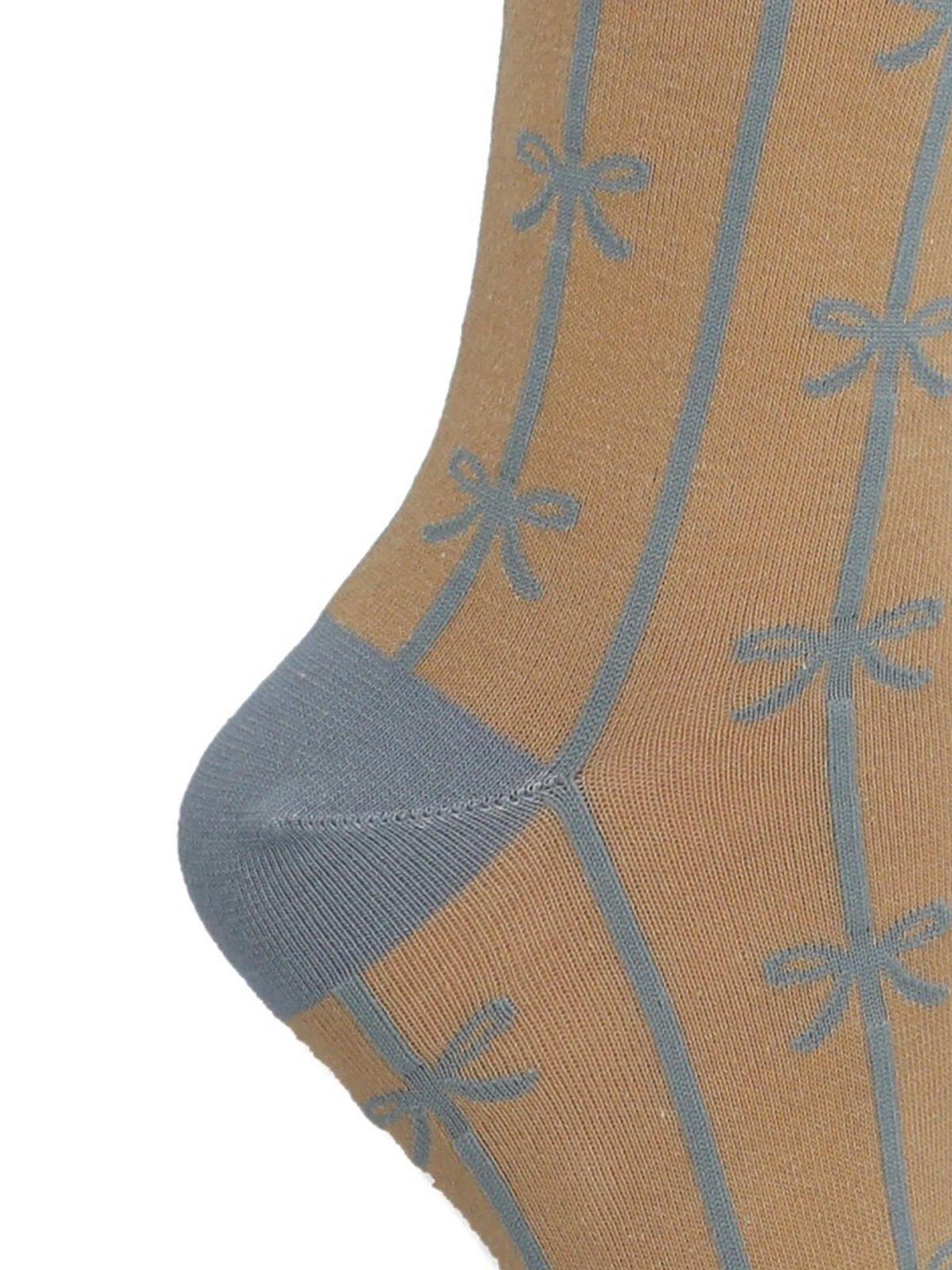 Calcetín Algodón Mujer Kh Ribbon Beige-1