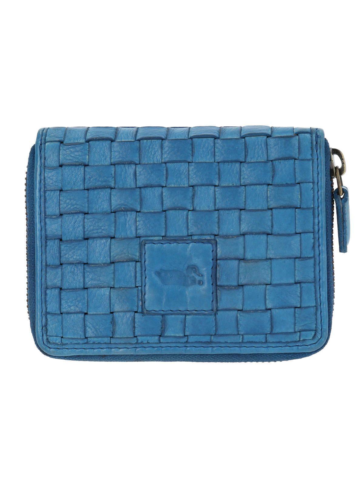Billetera Cuero Mujer Ws Braid Mini Zip Azul-0