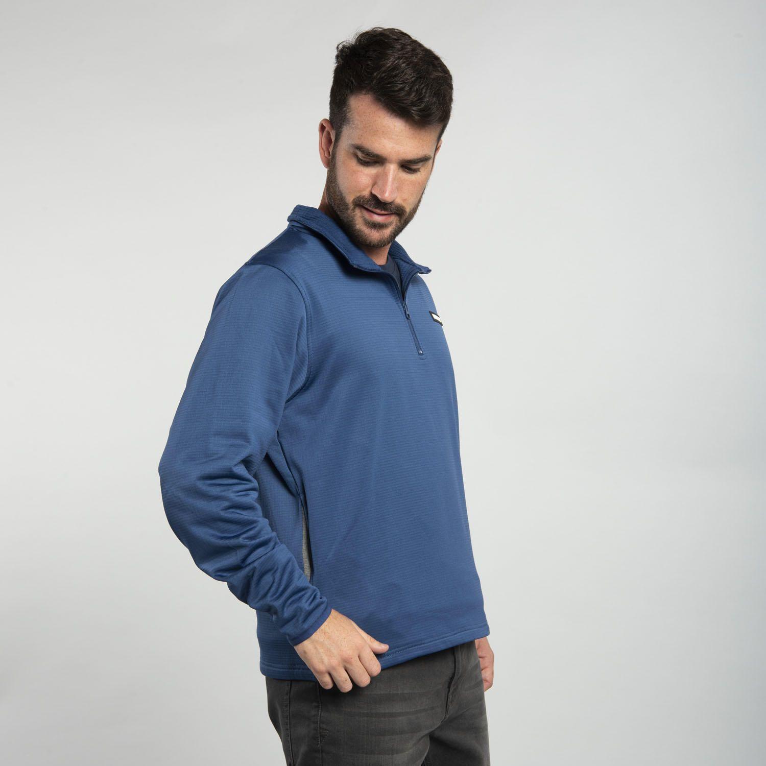 Polar Hombre Fdtn Qz Grid Fleece Azul-1