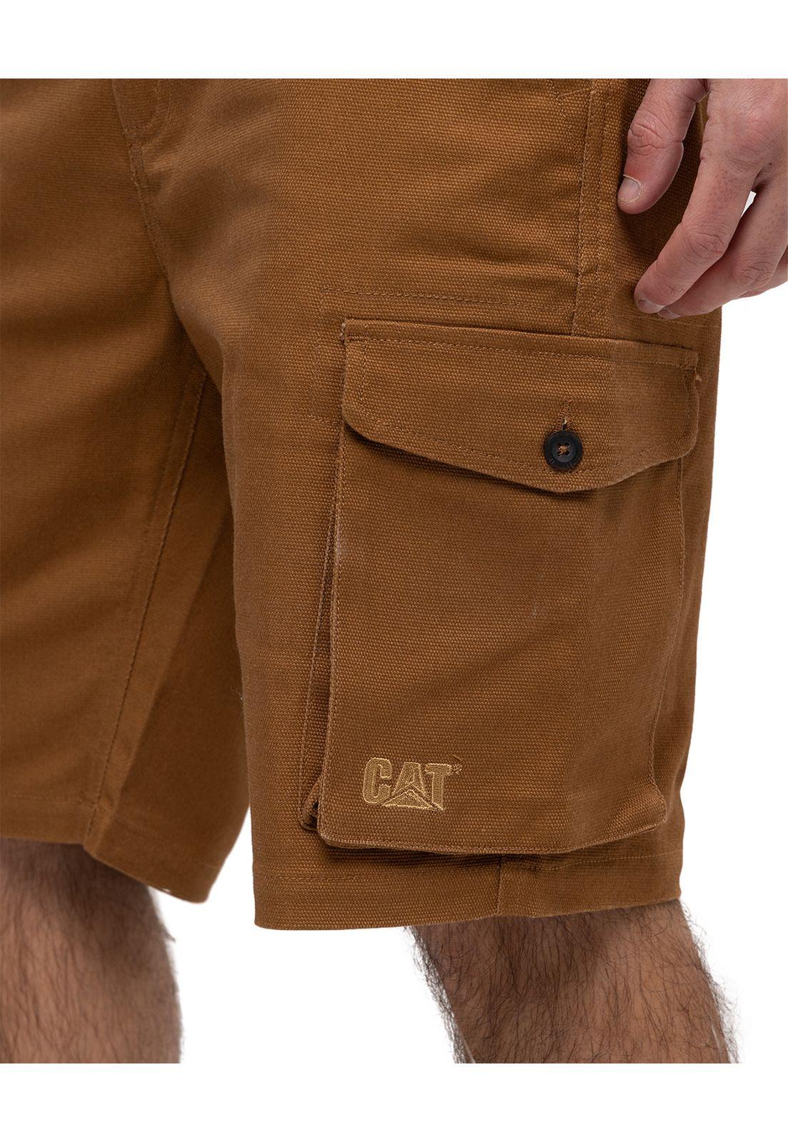 Short Utility Canvas Cargo Café Oscuro Hombre-4