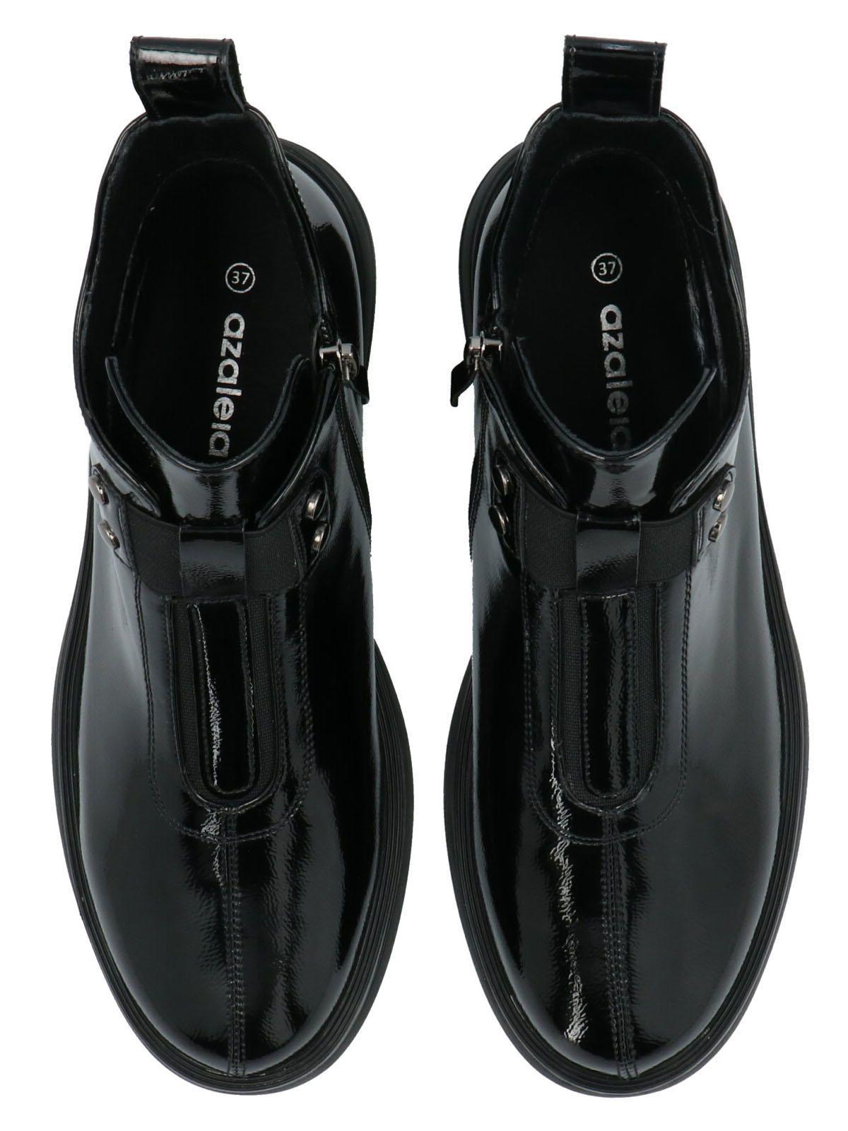 Botín Mujer Patent Negro-7