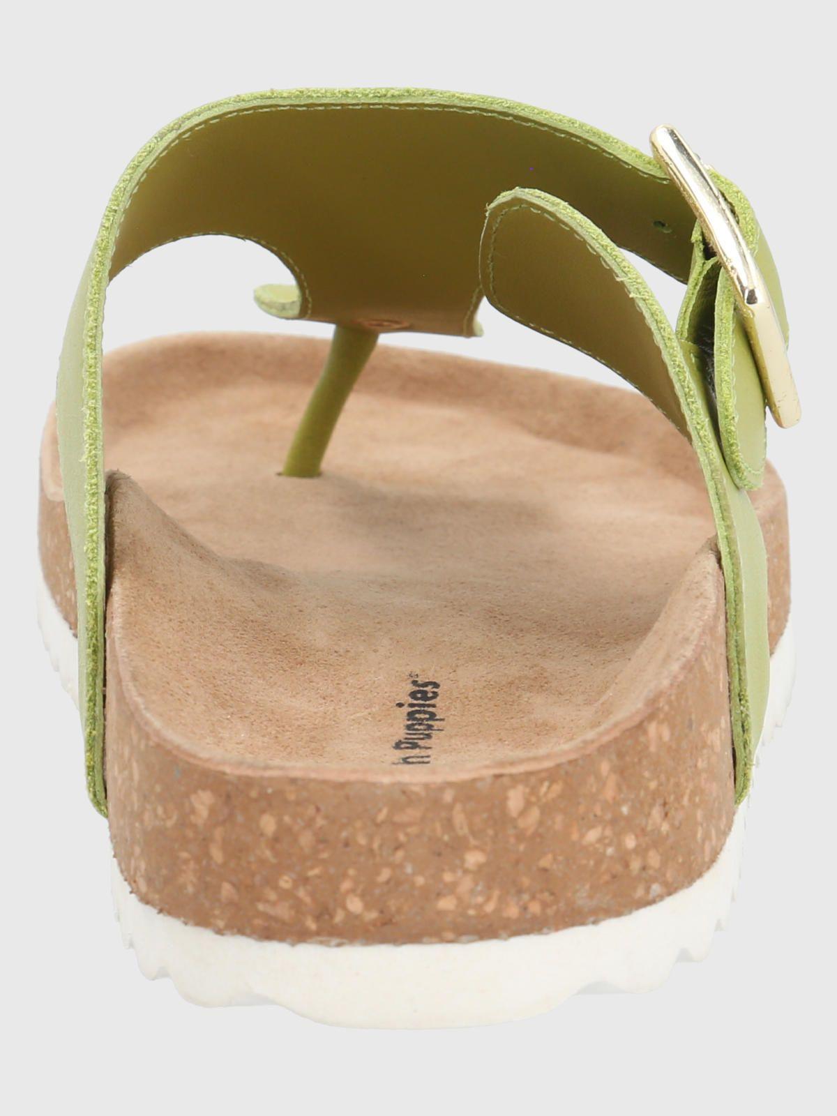 Sandalia Cuero Verde Limón  Mujer Davos -5