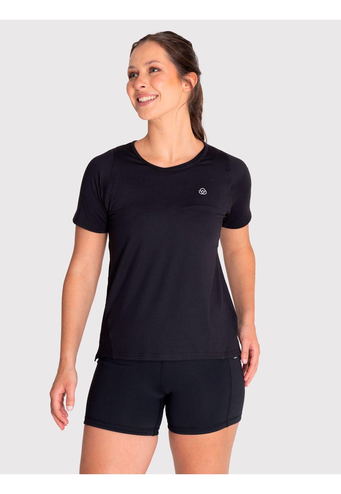 Polera deportiva Mujer Lisa Negra-0