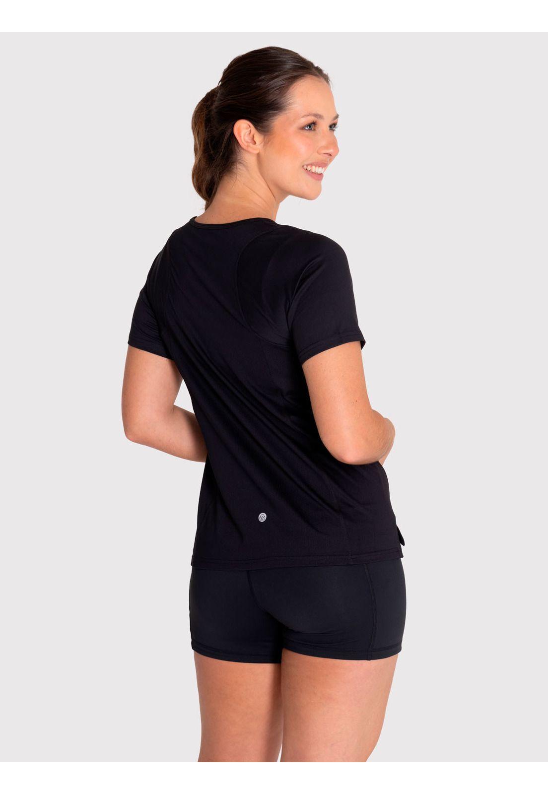 Polera deportiva Mujer Lisa Negra-1