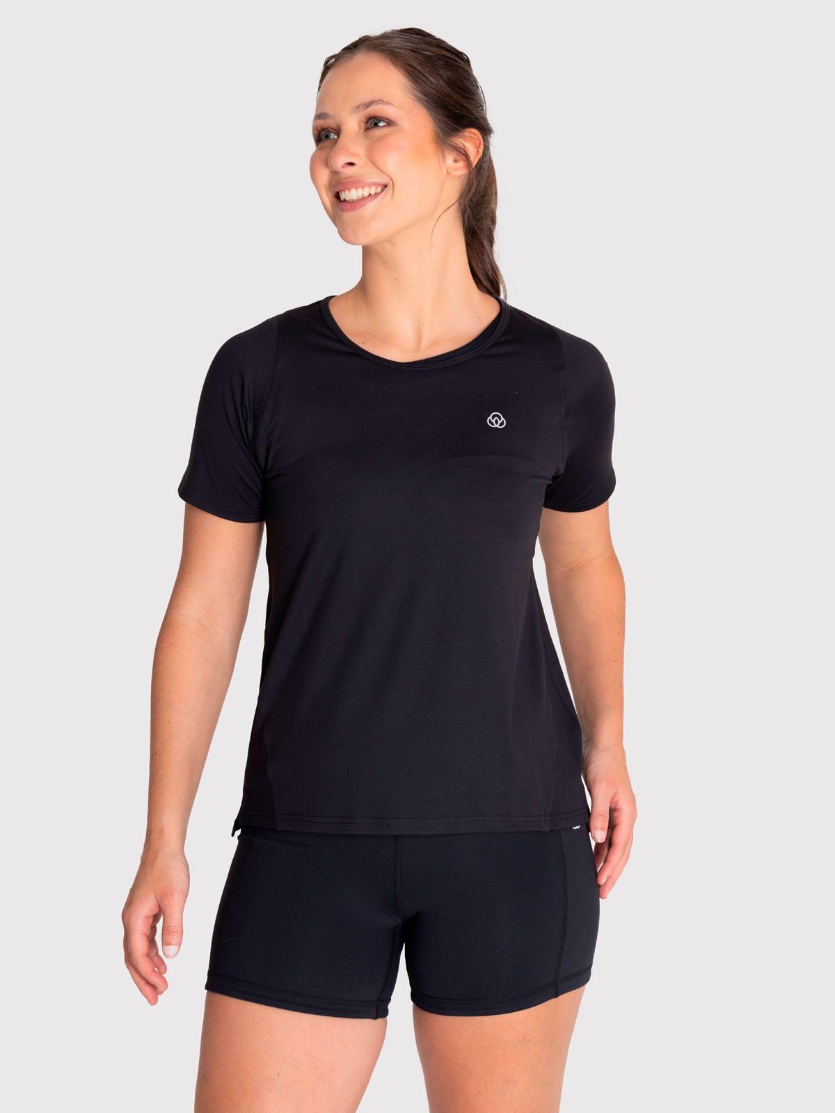 Polera deportiva Mujer Lisa Negra-0
