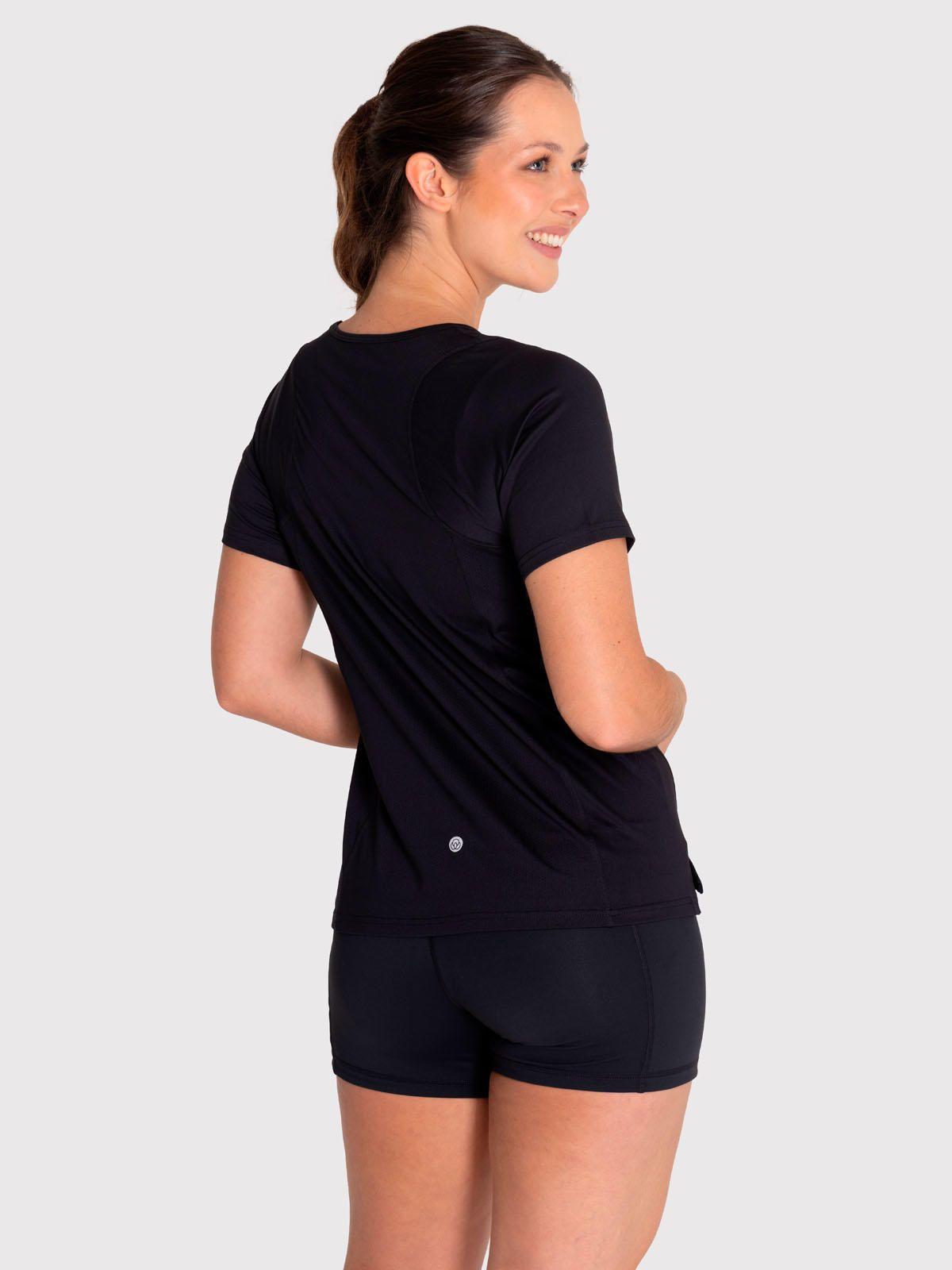 Polera deportiva Mujer Lisa Negra-1