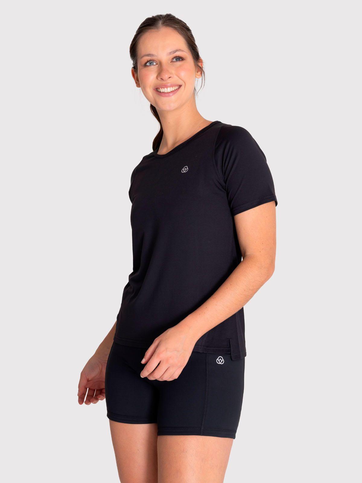 Polera deportiva Mujer Lisa Negra-2