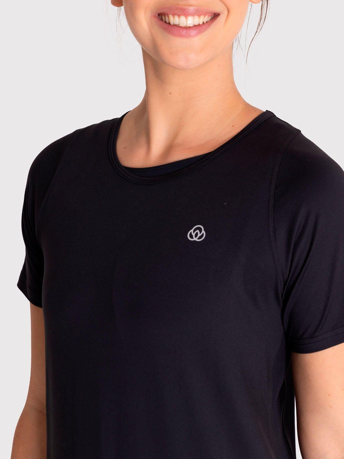 Polera deportiva Mujer Lisa Negra-3