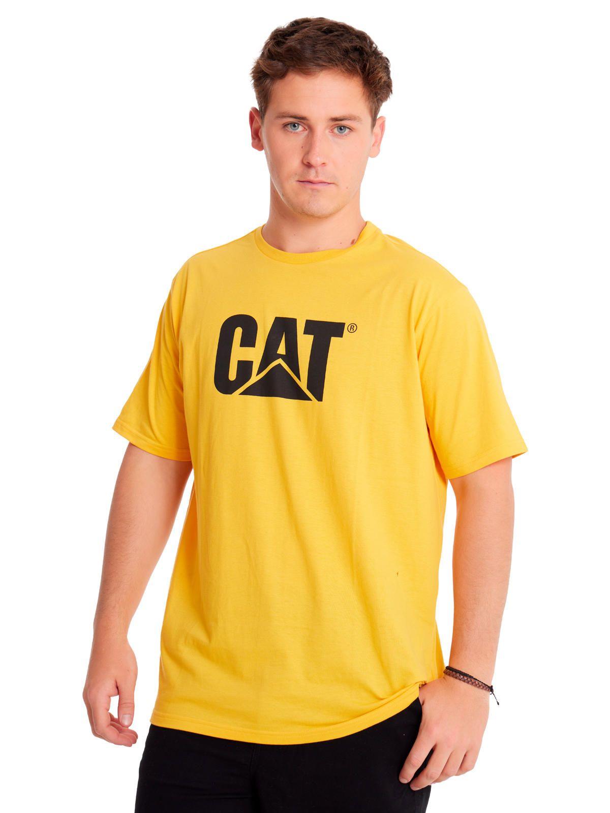 Polera Manga Corta Hombre Cat Logo Tee Amarillo-0