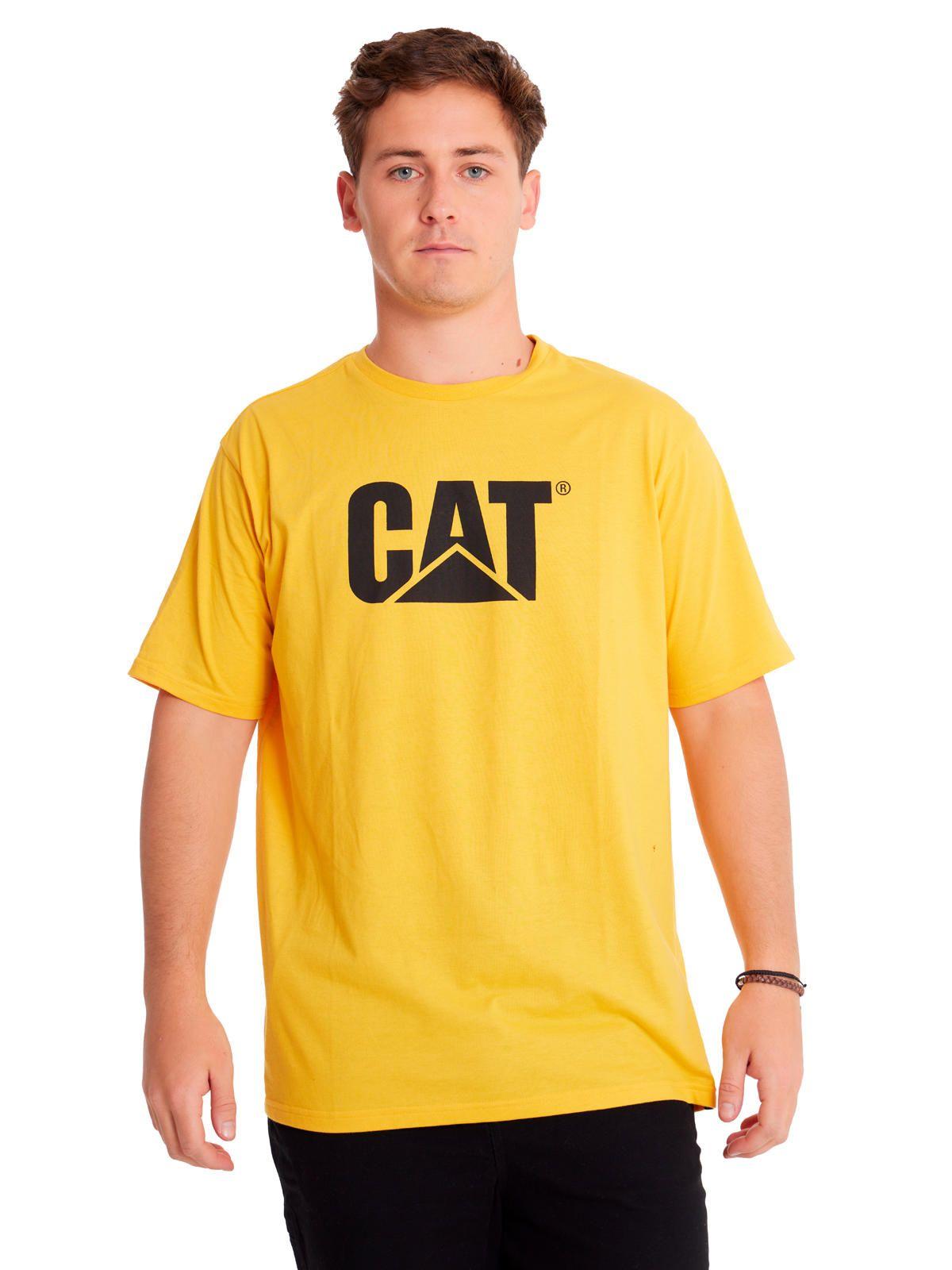Polera Manga Corta Hombre Cat Logo Tee Amarillo-4