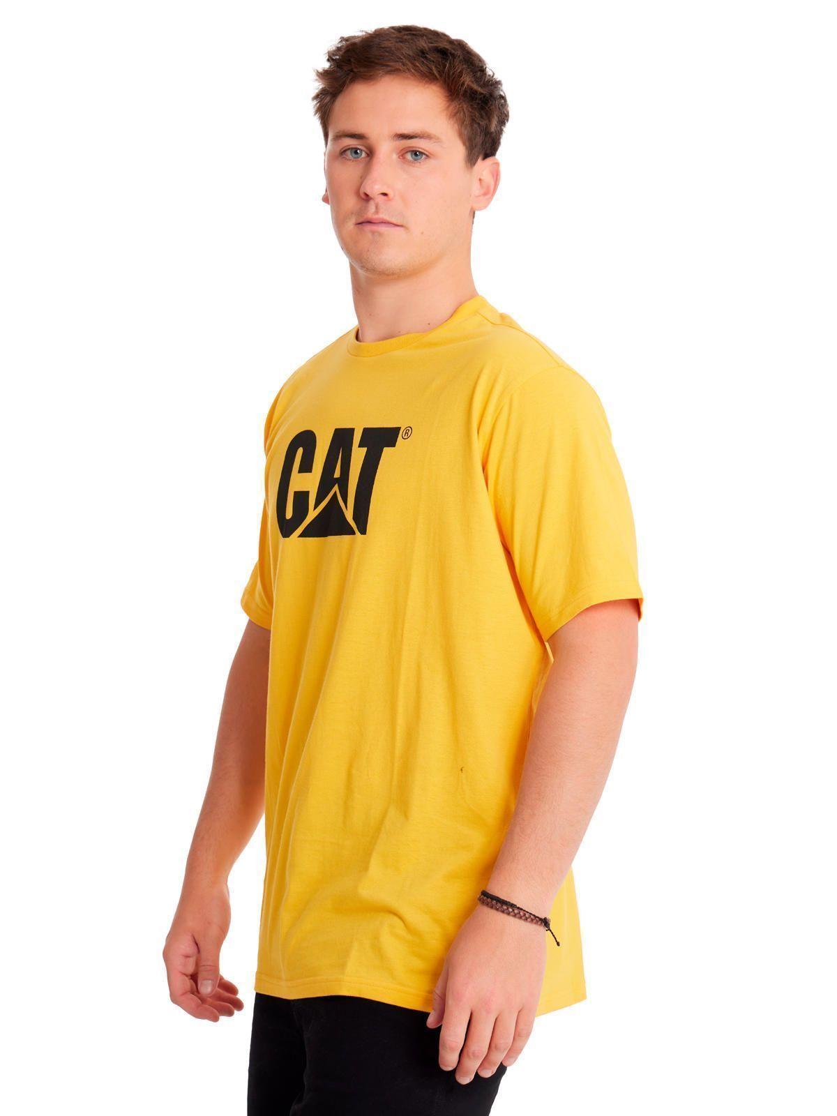 Polera Manga Corta Hombre Cat Logo Tee Amarillo-1