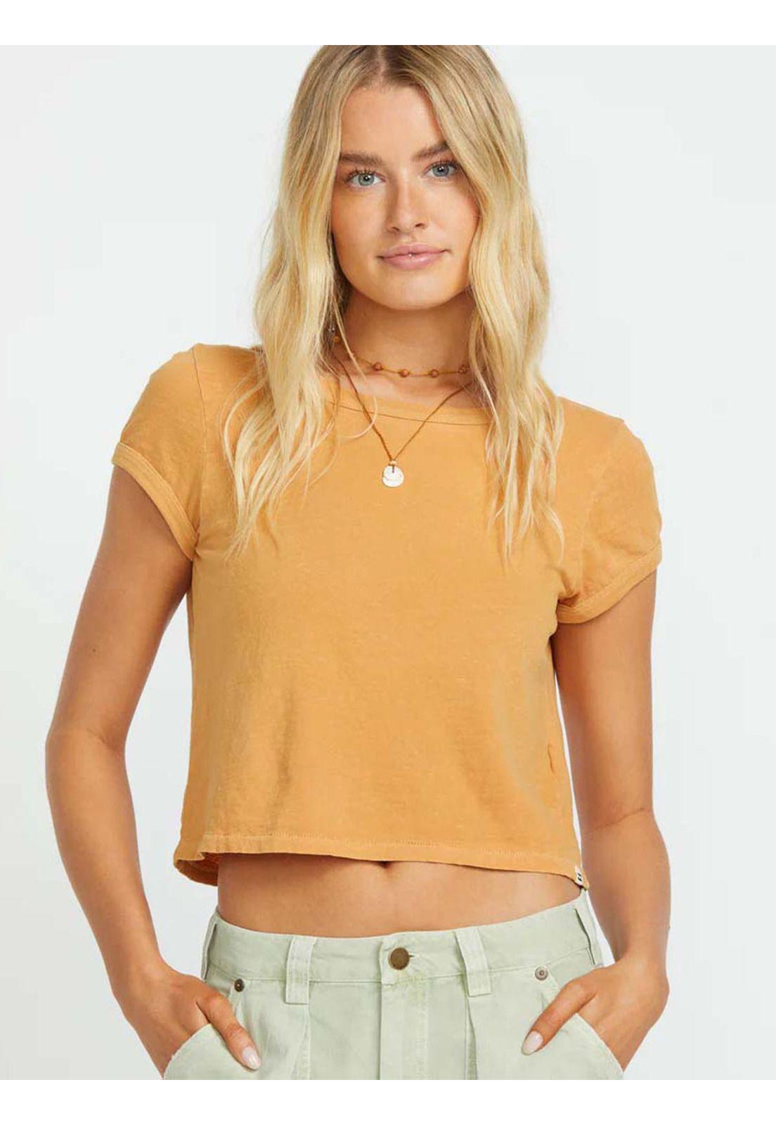 Polera Manga Corta Mujer Daily Naranja Billabong-5