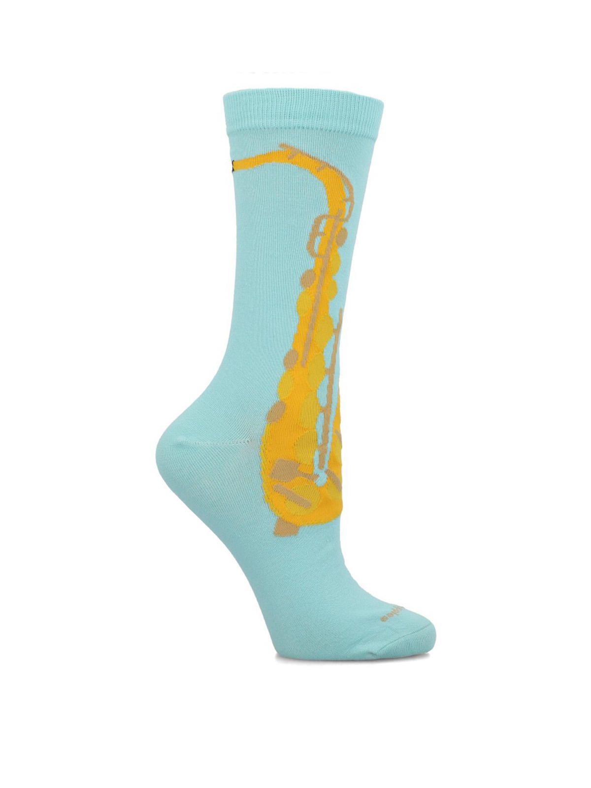 Calcetín Algodón Mujer Diff Trompet Celeste-2