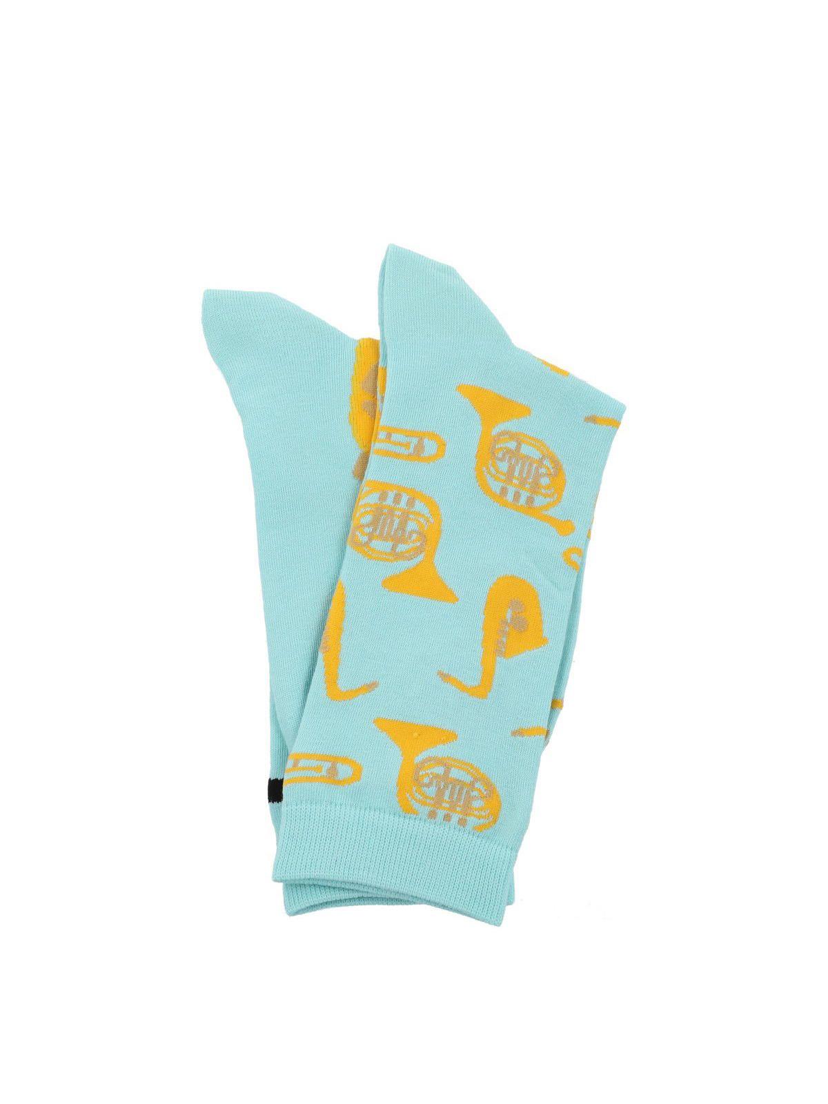 Calcetín Algodón Mujer Diff Trompet Celeste-3