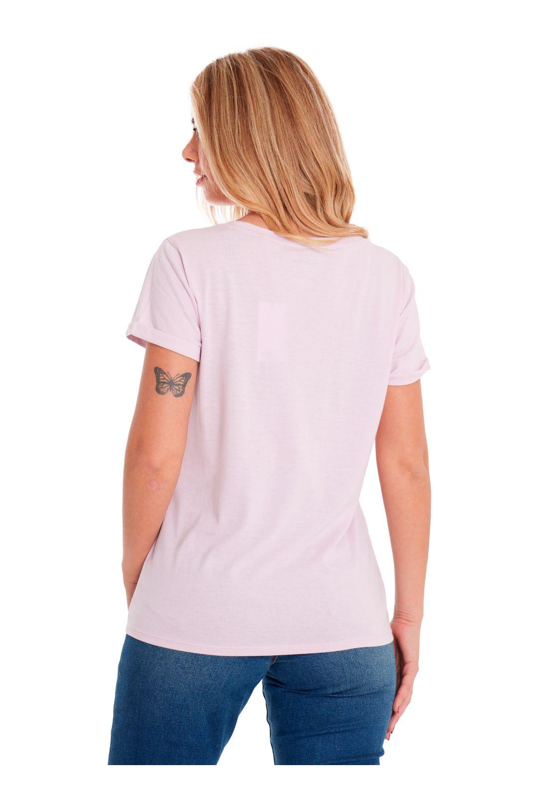 Polera Manga Corta Mujer Novelty Pocket1 Rosado-3
