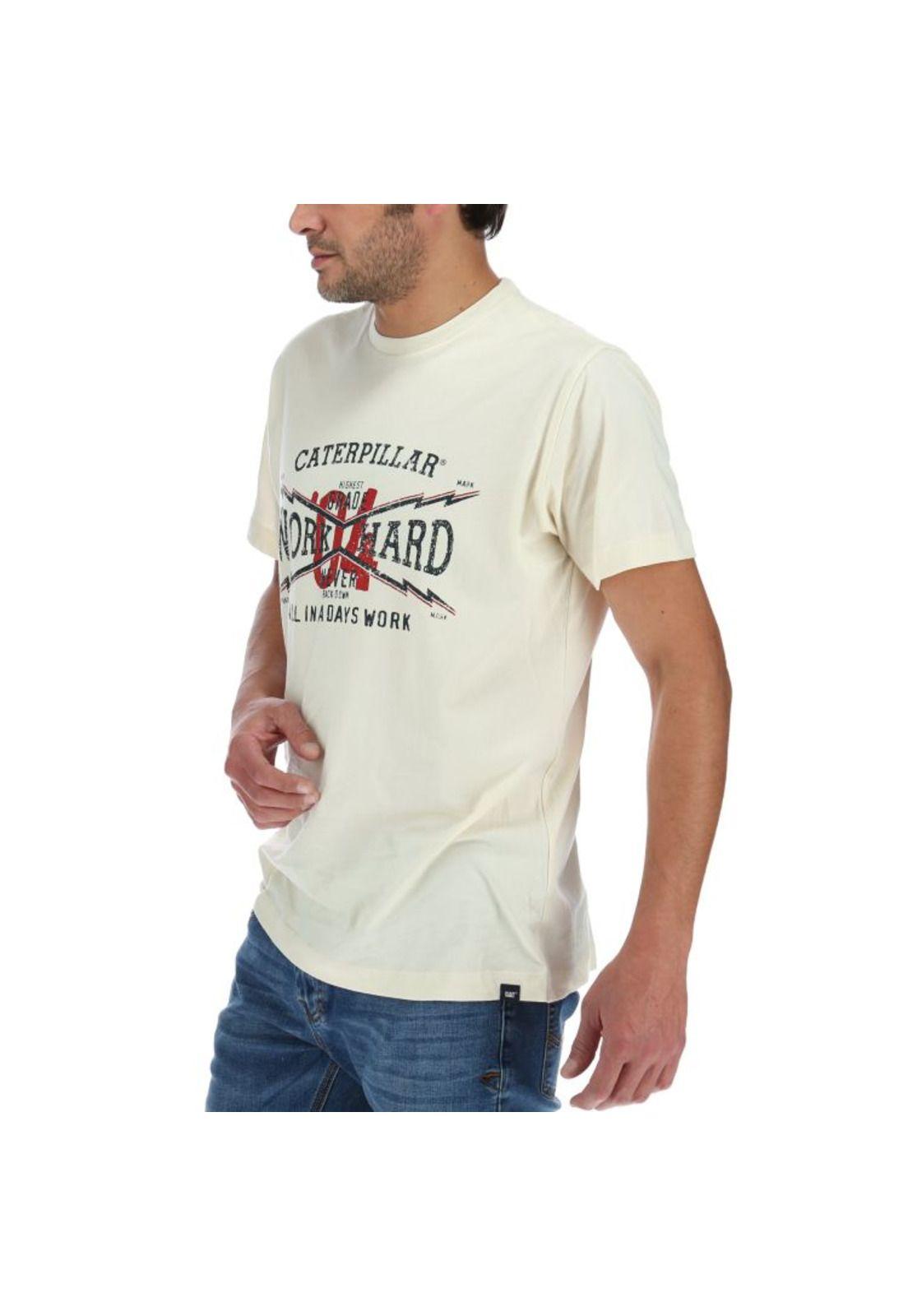 Polera Mc Hombre Work Hard Tee Crema-1