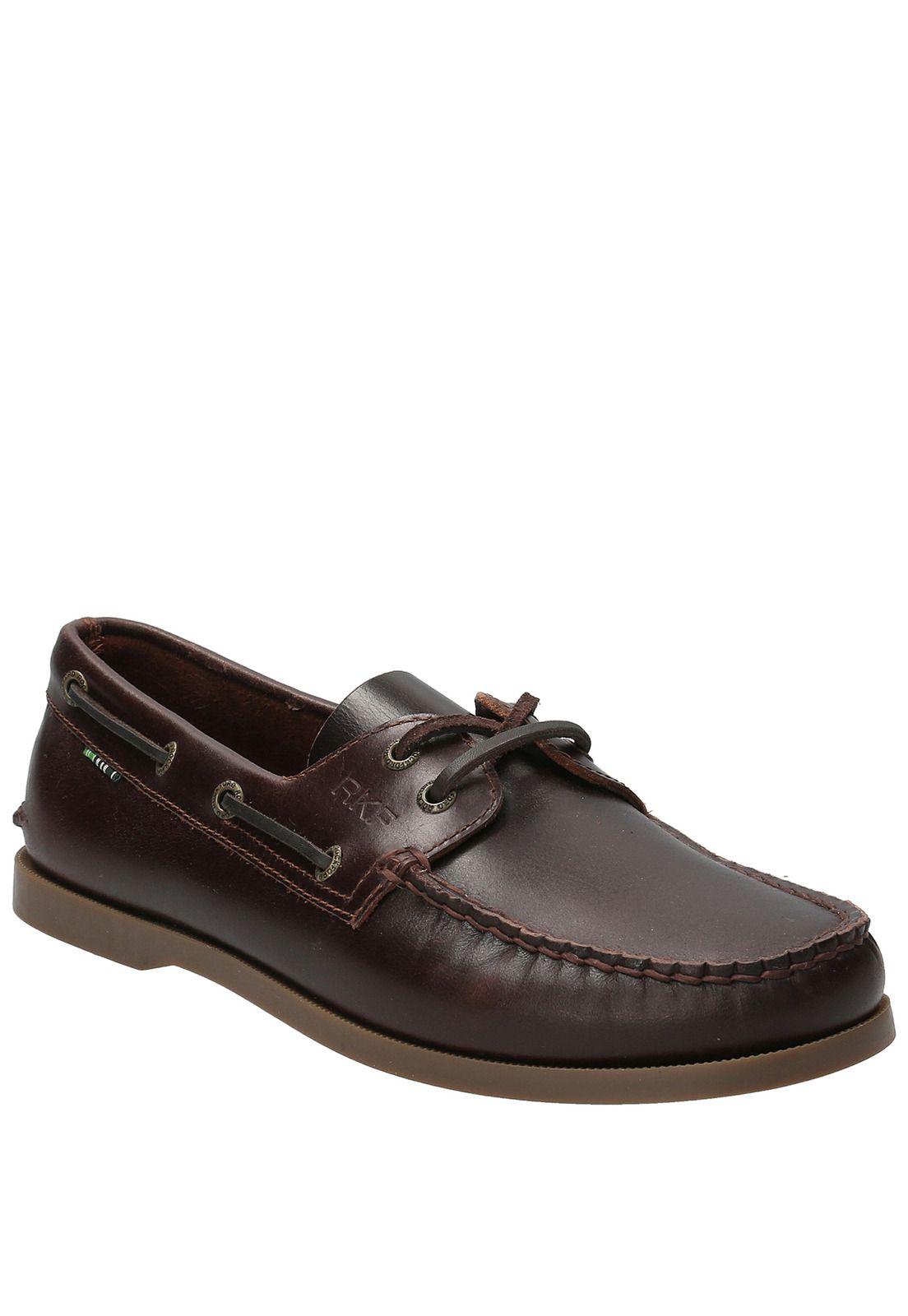 Mocasín Cuero Hombre Boat Café Oscuro-1