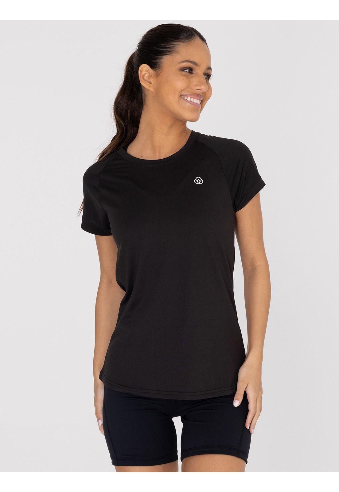 Polera Manga Corta Mujer V Neck Negra -0
