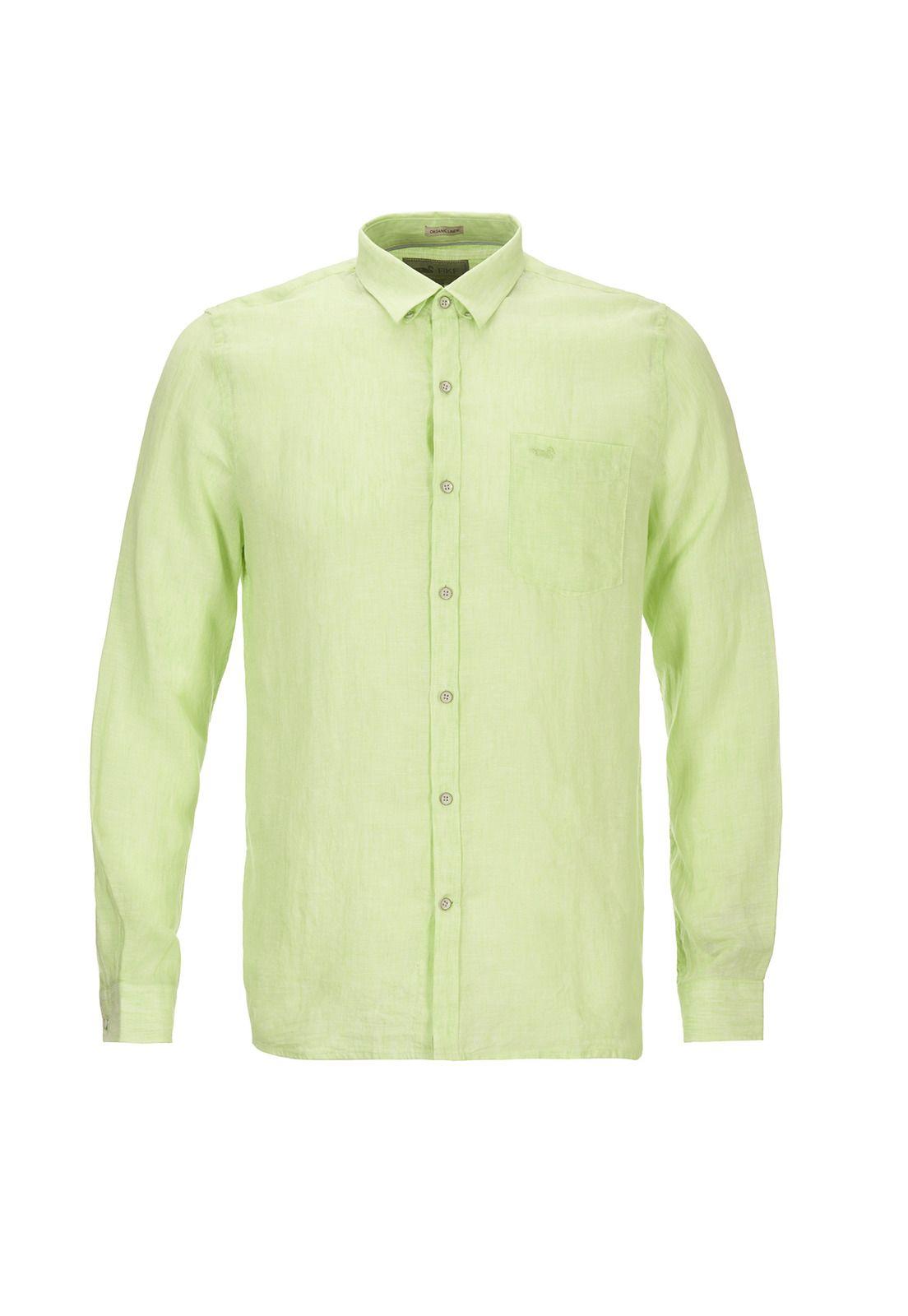 Camisa Lino Orgánico Hombre Linen Verde-0
