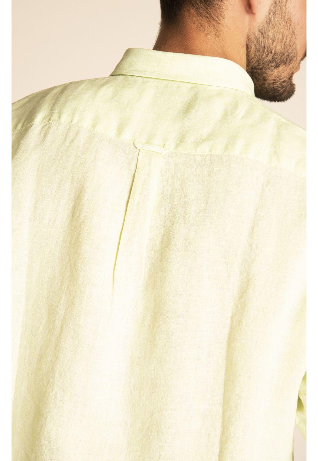 Camisa Lino Orgánico Hombre Linen Verde-4