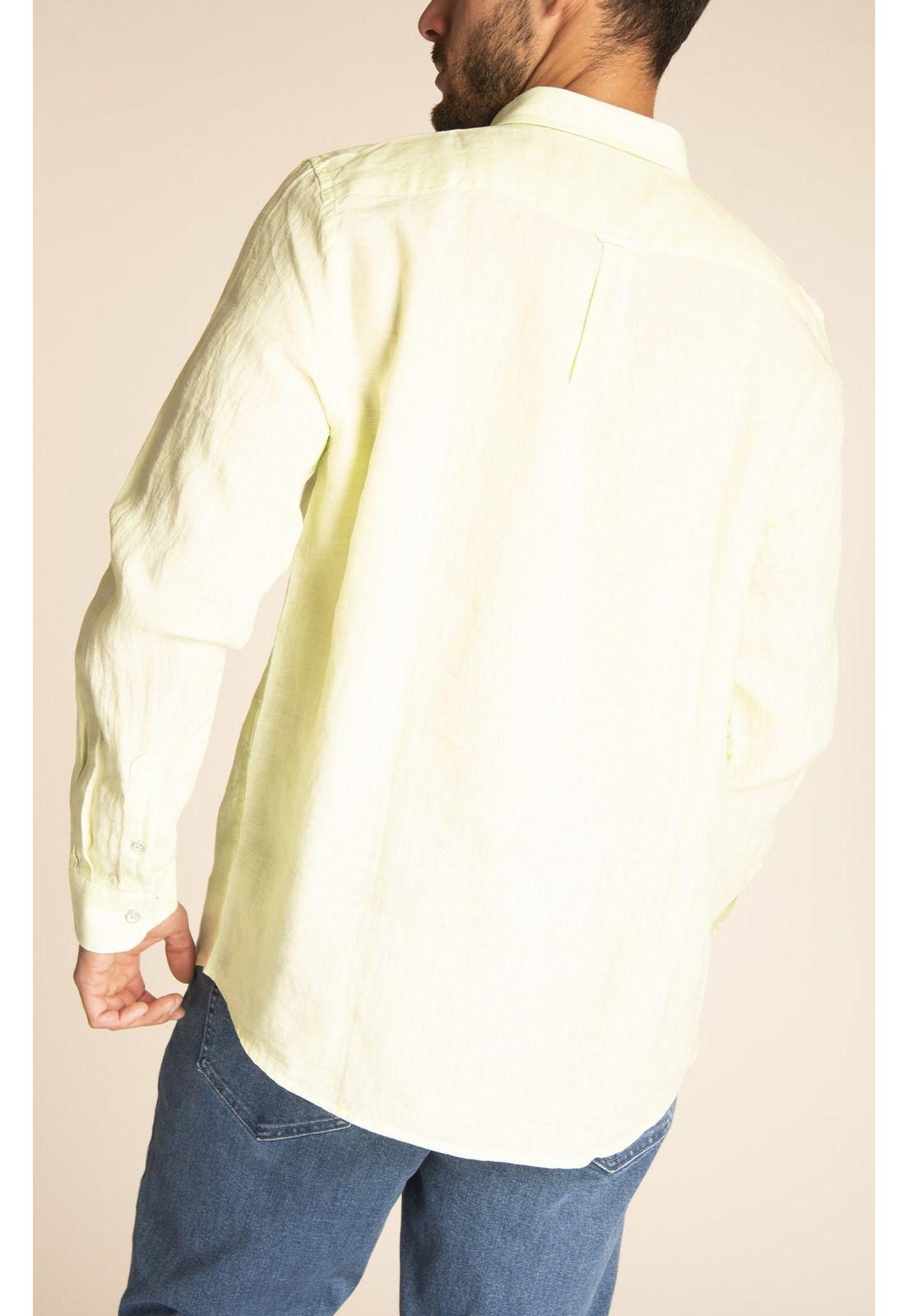 Camisa Lino Orgánico Hombre Linen Verde-6