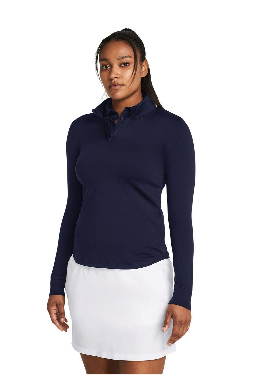 Polerón UA Playoff ¼ zip para mujer Marino-3