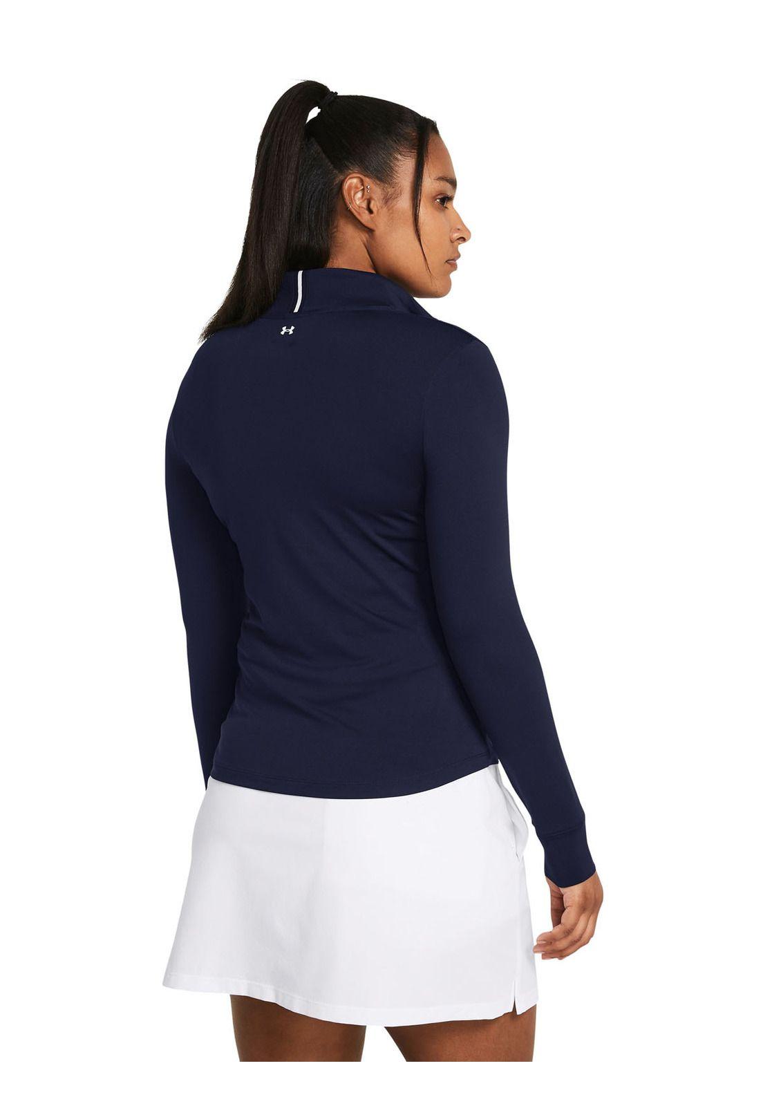 Polerón UA Playoff ¼ zip para mujer Marino-4