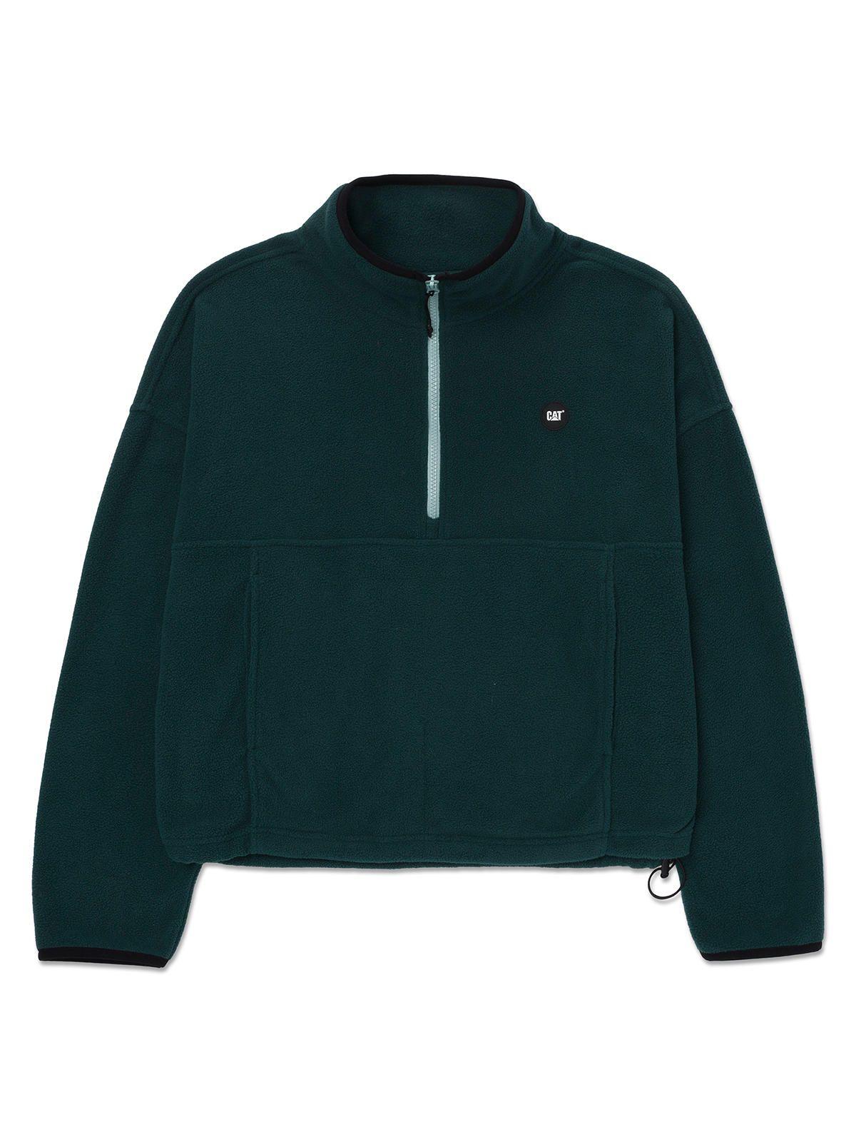 Polar Mujer Boxy Oversized Half Zip Verde Petróleo-0